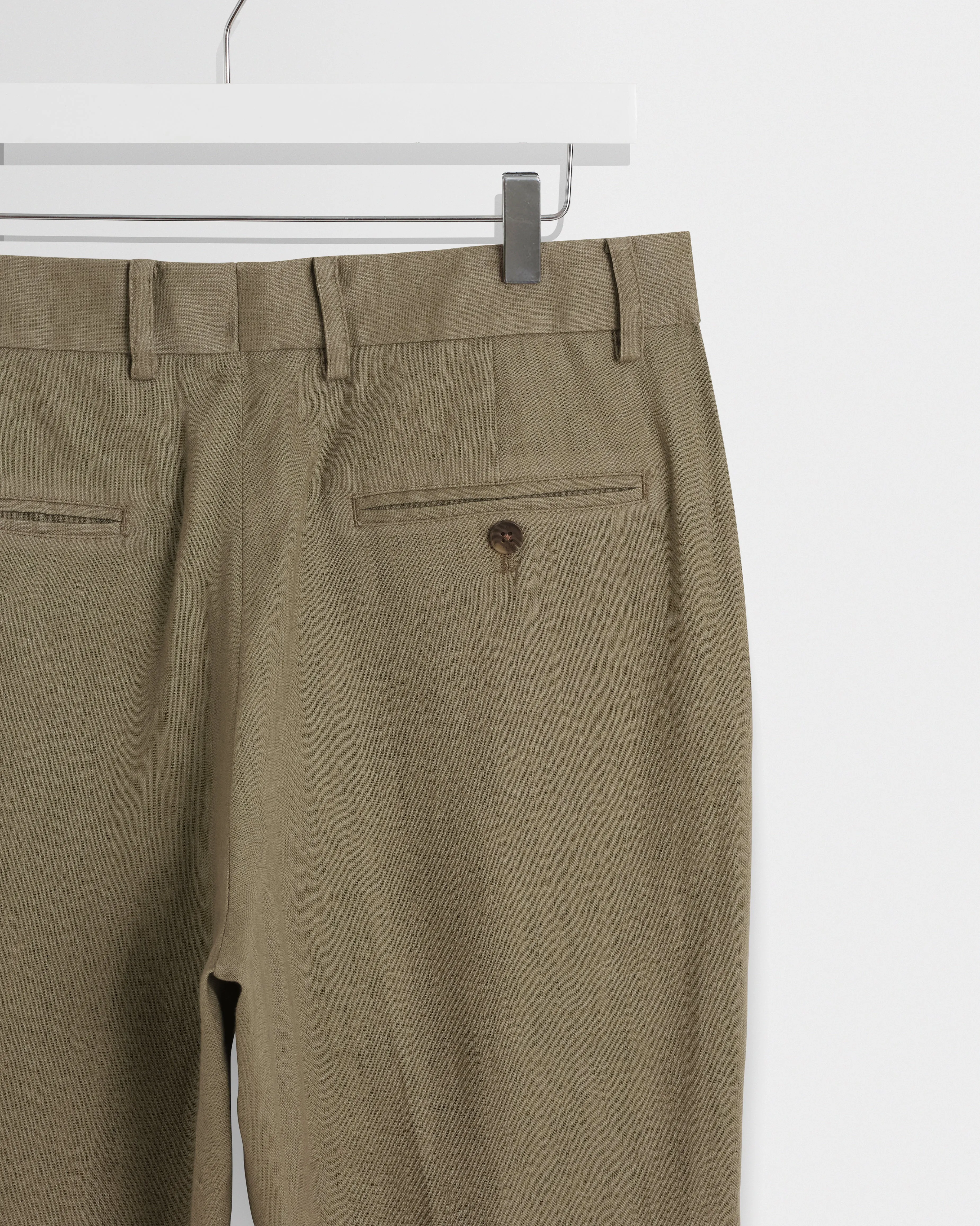 Alp - Khaki Linen Trousers sold by Wax London product image thumbnail 4