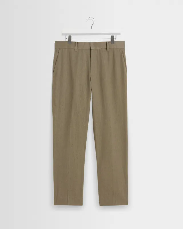 Alp - Khaki Linen Trousers made by Wax London