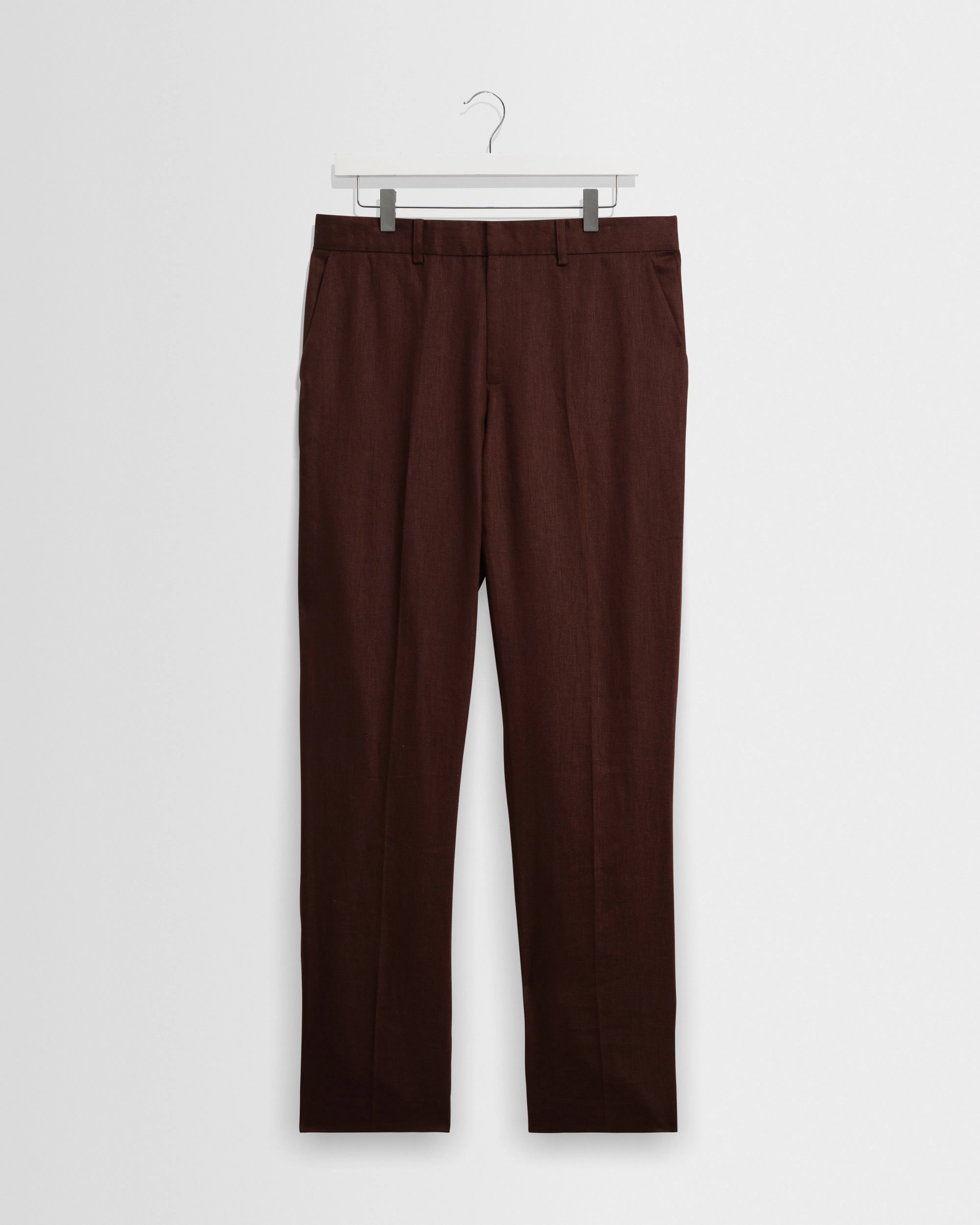 Alp - Merlot Linen Trousers sold by Wax London