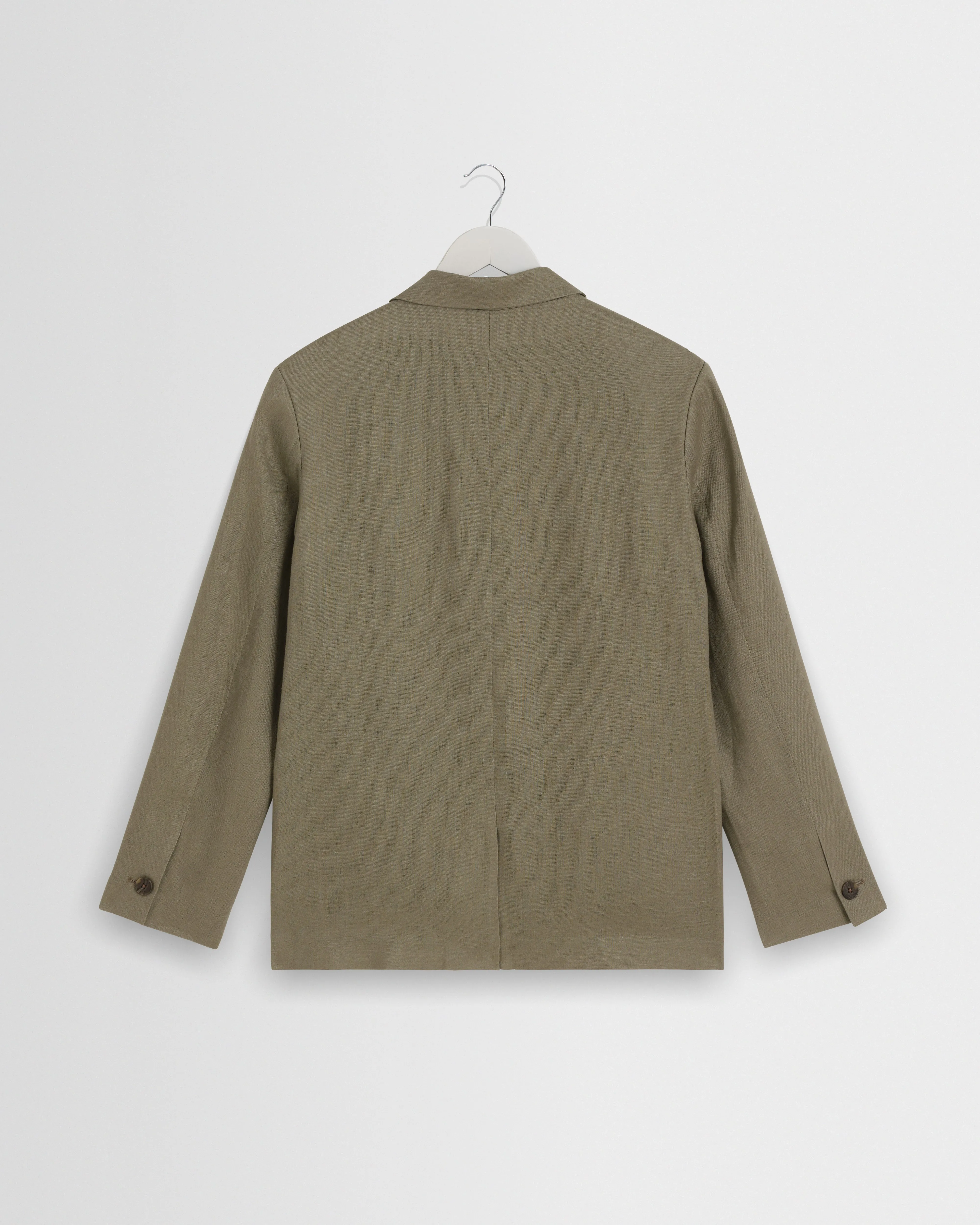 Fintry - Khaki Linen Single-Breasted Blazer sold by Wax London product image thumbnail 3