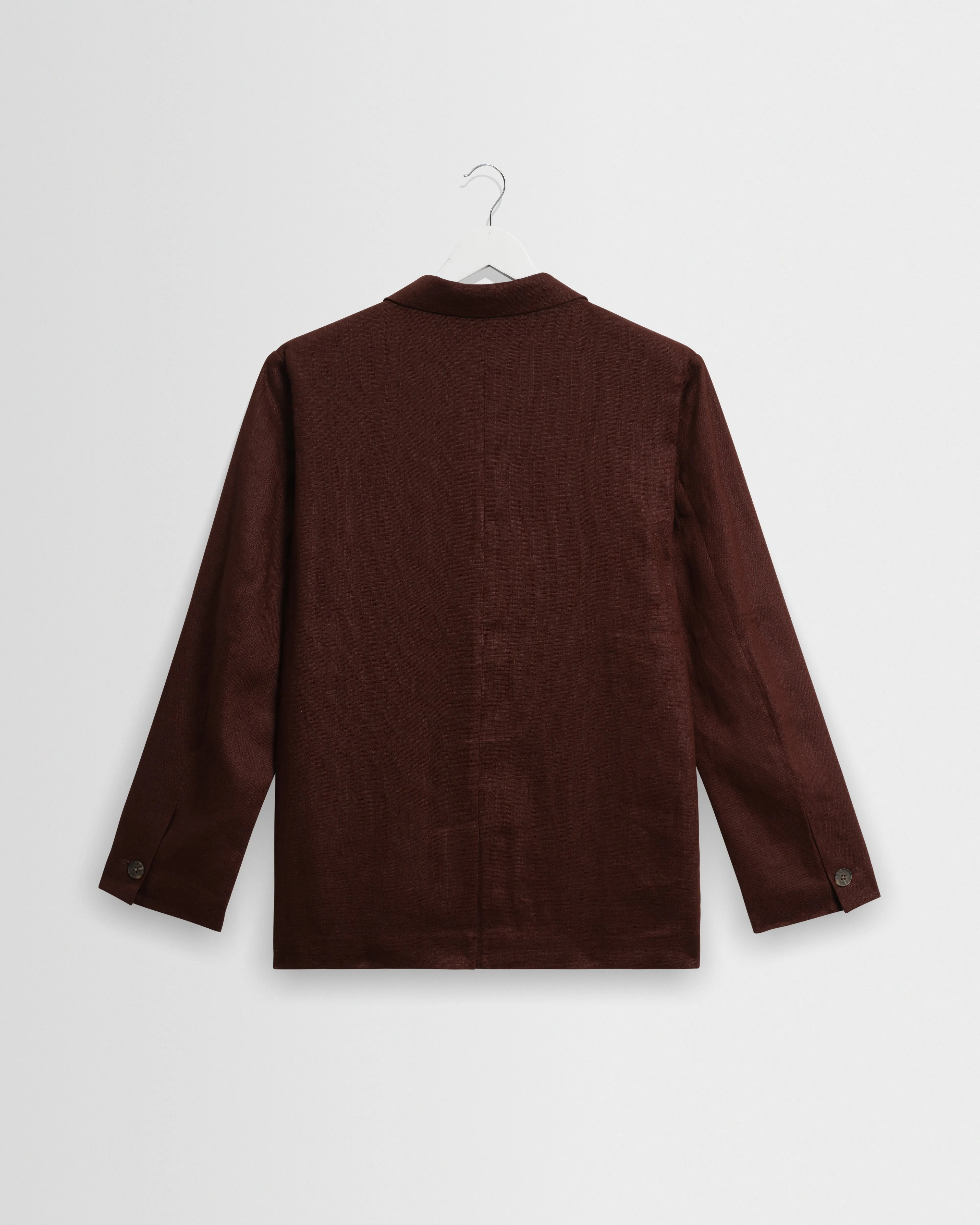 Fintry - Merlot Linen Single-Breasted Blazer sold by Wax London product image thumbnail 3