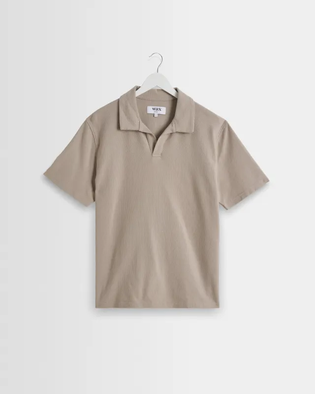 Atwood - Clay Textured Organic Cotton Polo Shirt made by Wax London