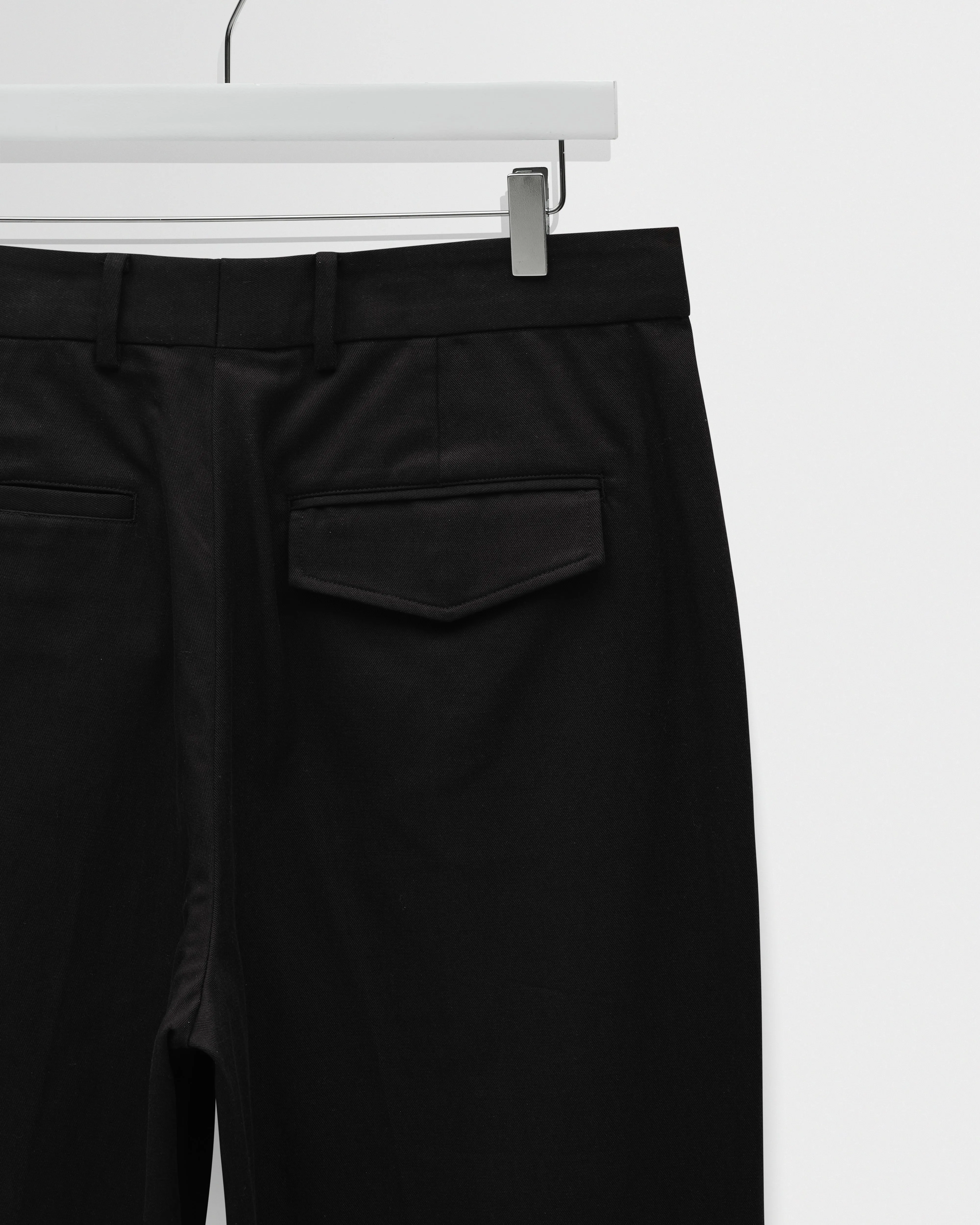 Aubyn - Black Cotton Tencel Twill Relaxed Fit Trousers sold by Wax London product image thumbnail 4