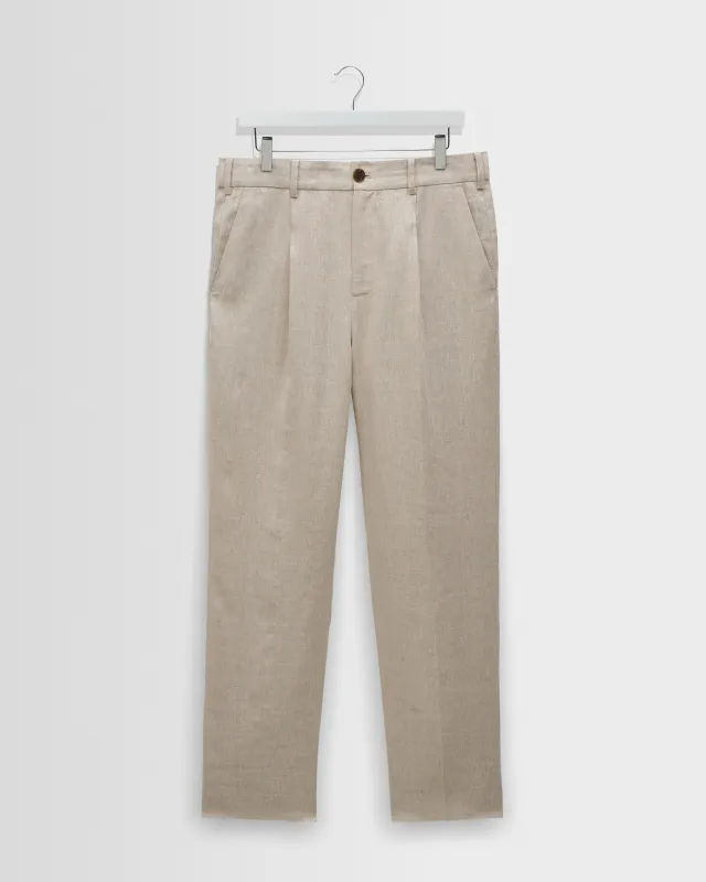 Aubyn - Natural Linen Relaxed Fit Trousers made by Wax London