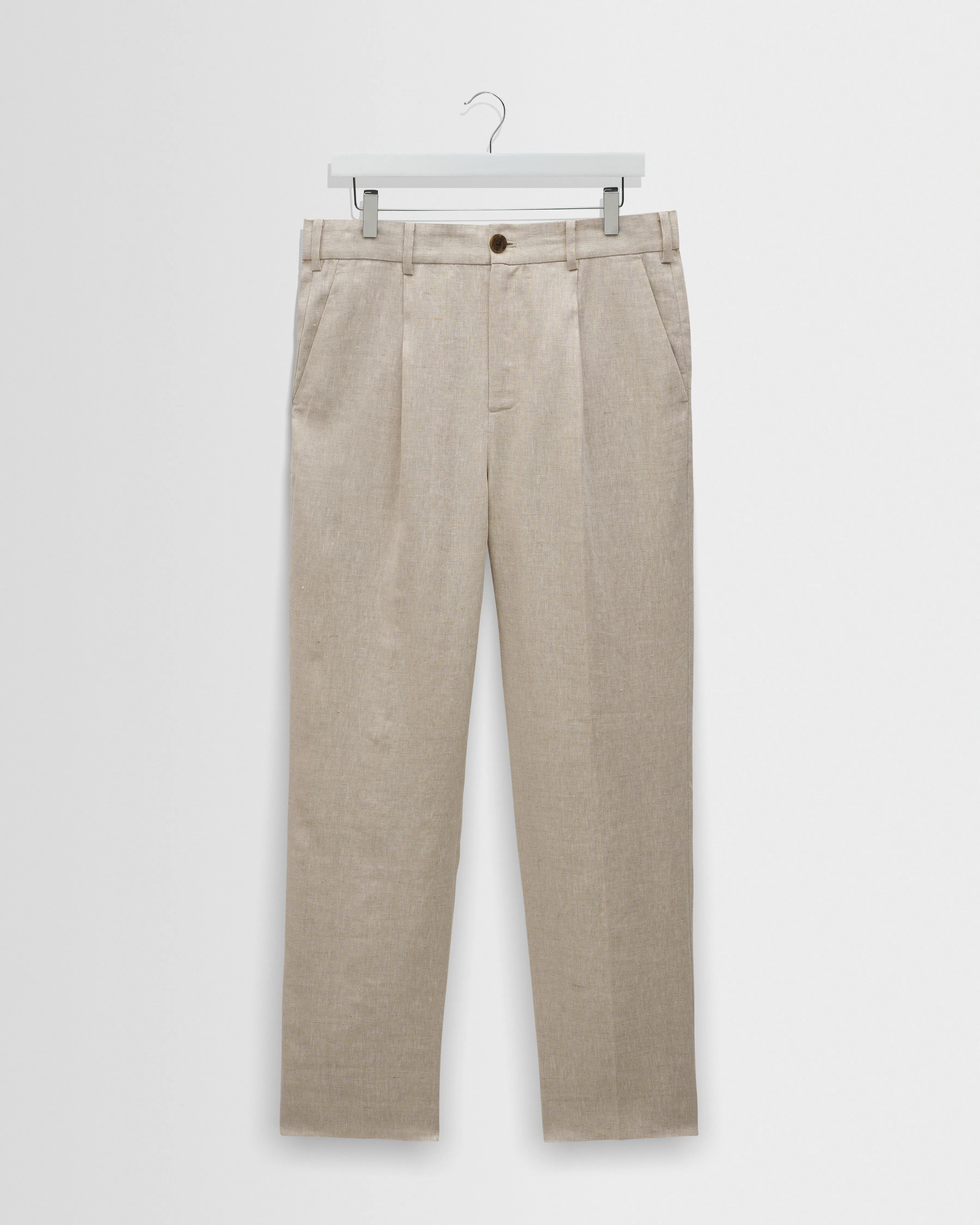 Aubyn - Natural Linen Relaxed Fit Trousers sold by Wax London