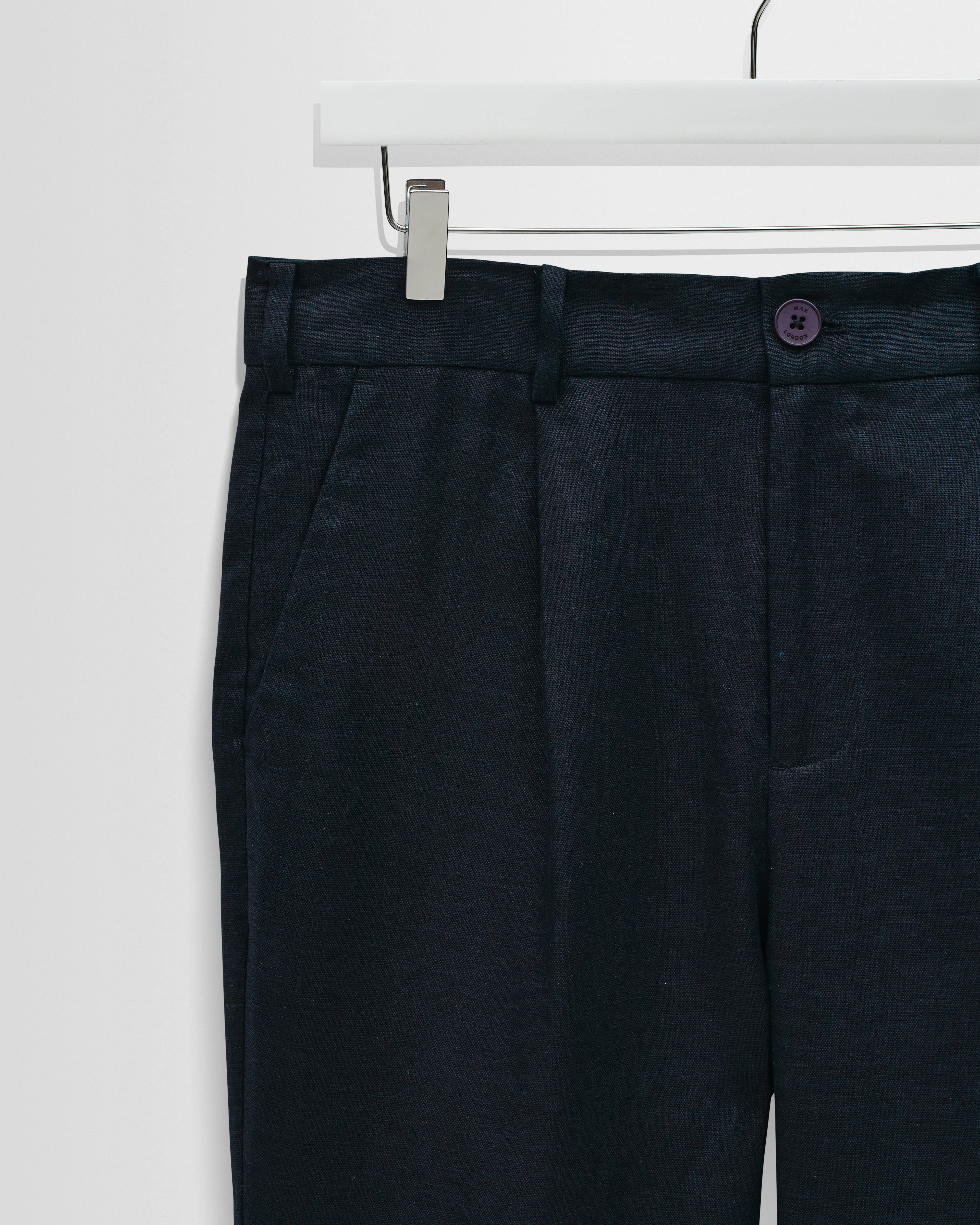 Aubyn - Navy Linen Relaxed Fit Trousers sold by Wax London product image thumbnail 2