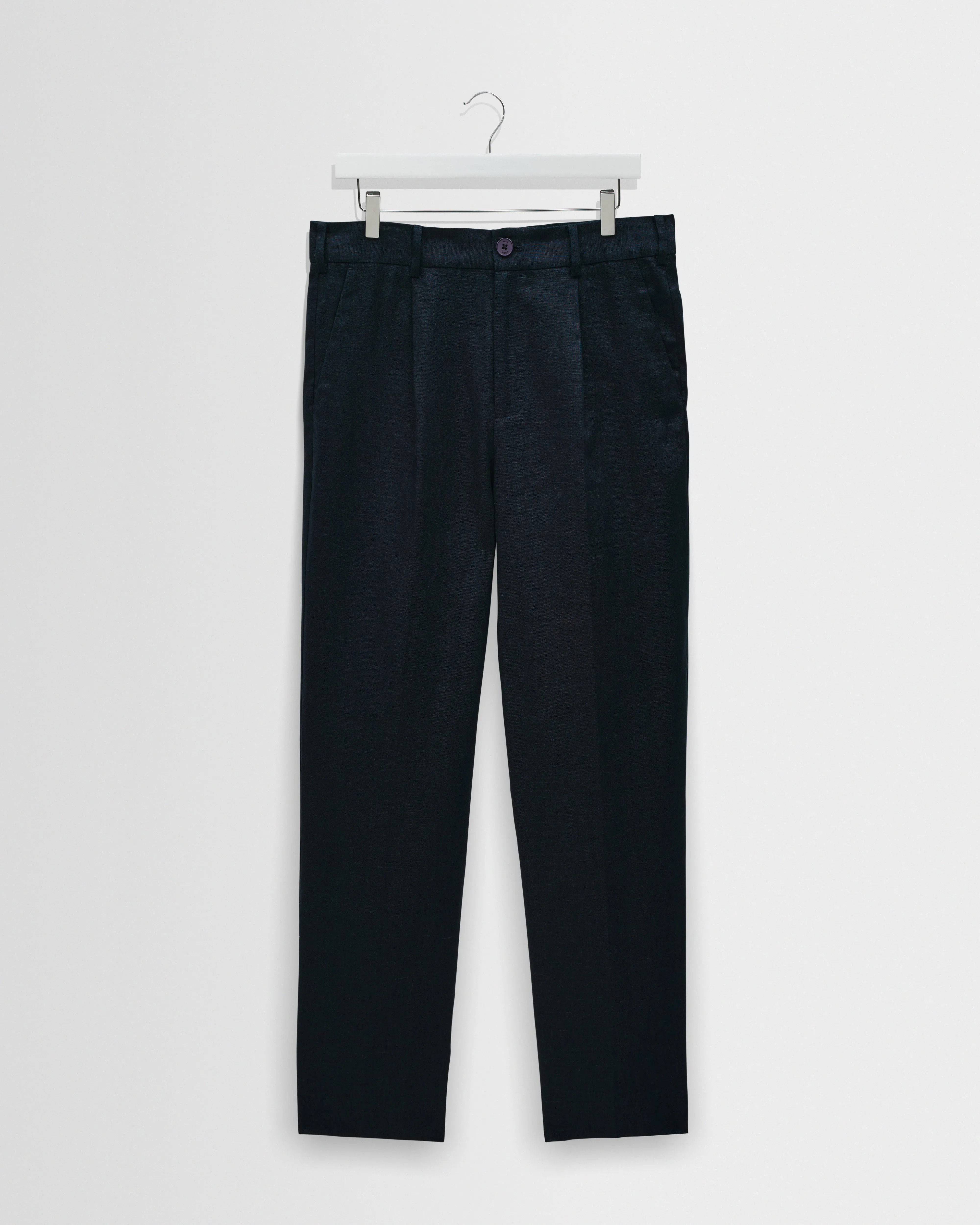 Aubyn - Navy Linen Relaxed Fit Trousers sold by Wax London