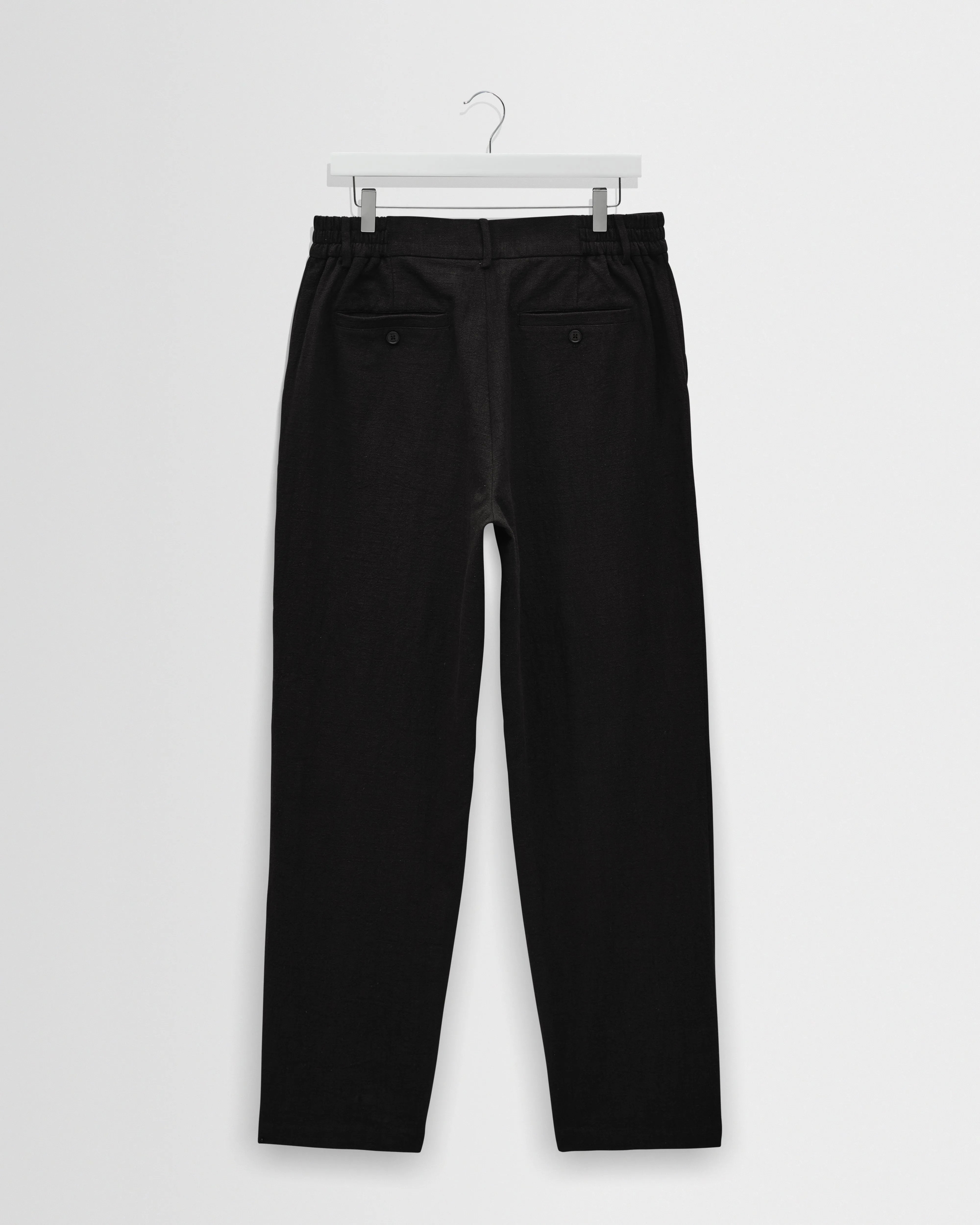 Bayham - Black Linen-Cotton Relaxed Fit Trousers sold by Wax London product image thumbnail 5