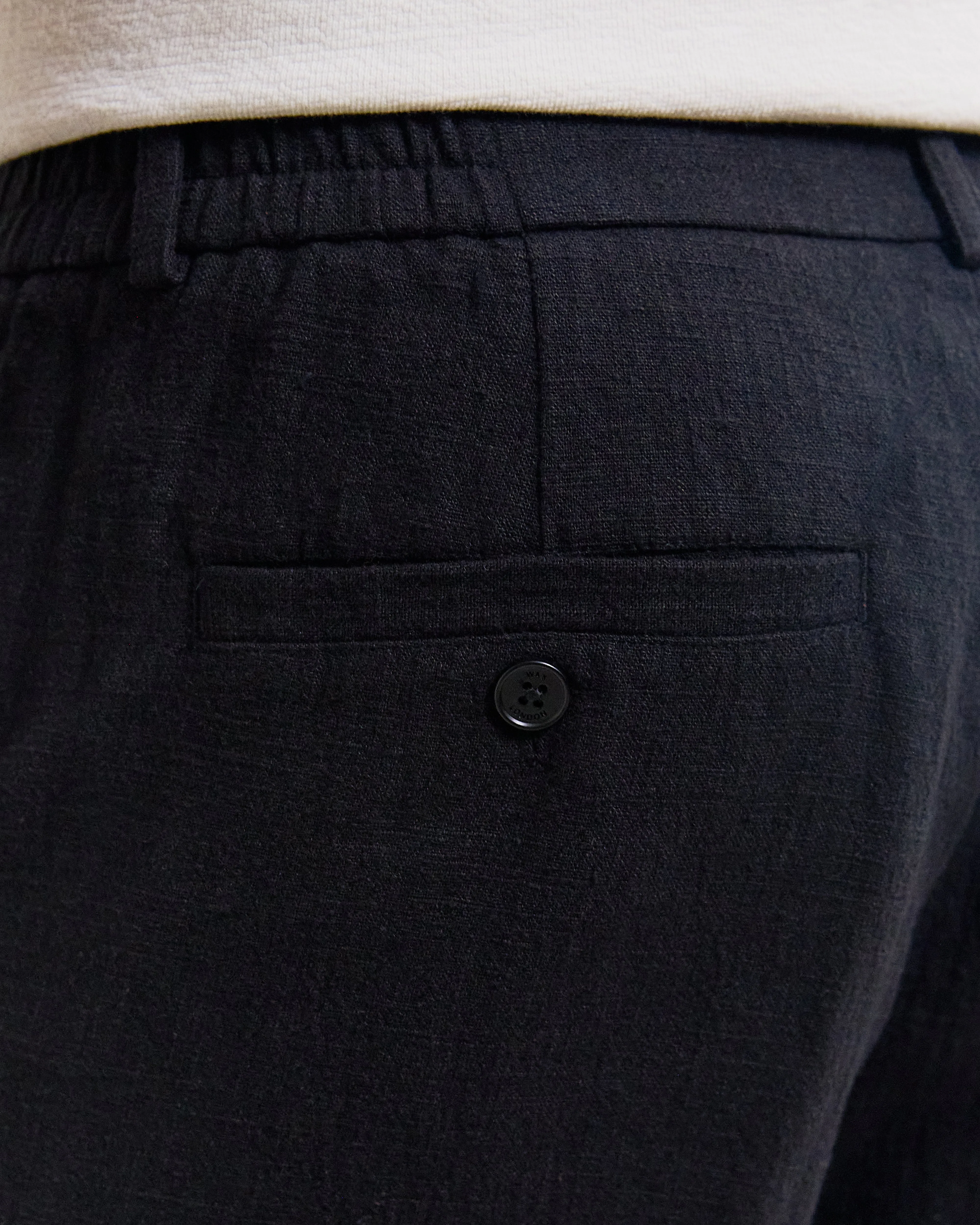 Bayham - Black Linen-Cotton Relaxed Fit Trousers sold by Wax London product image thumbnail 3