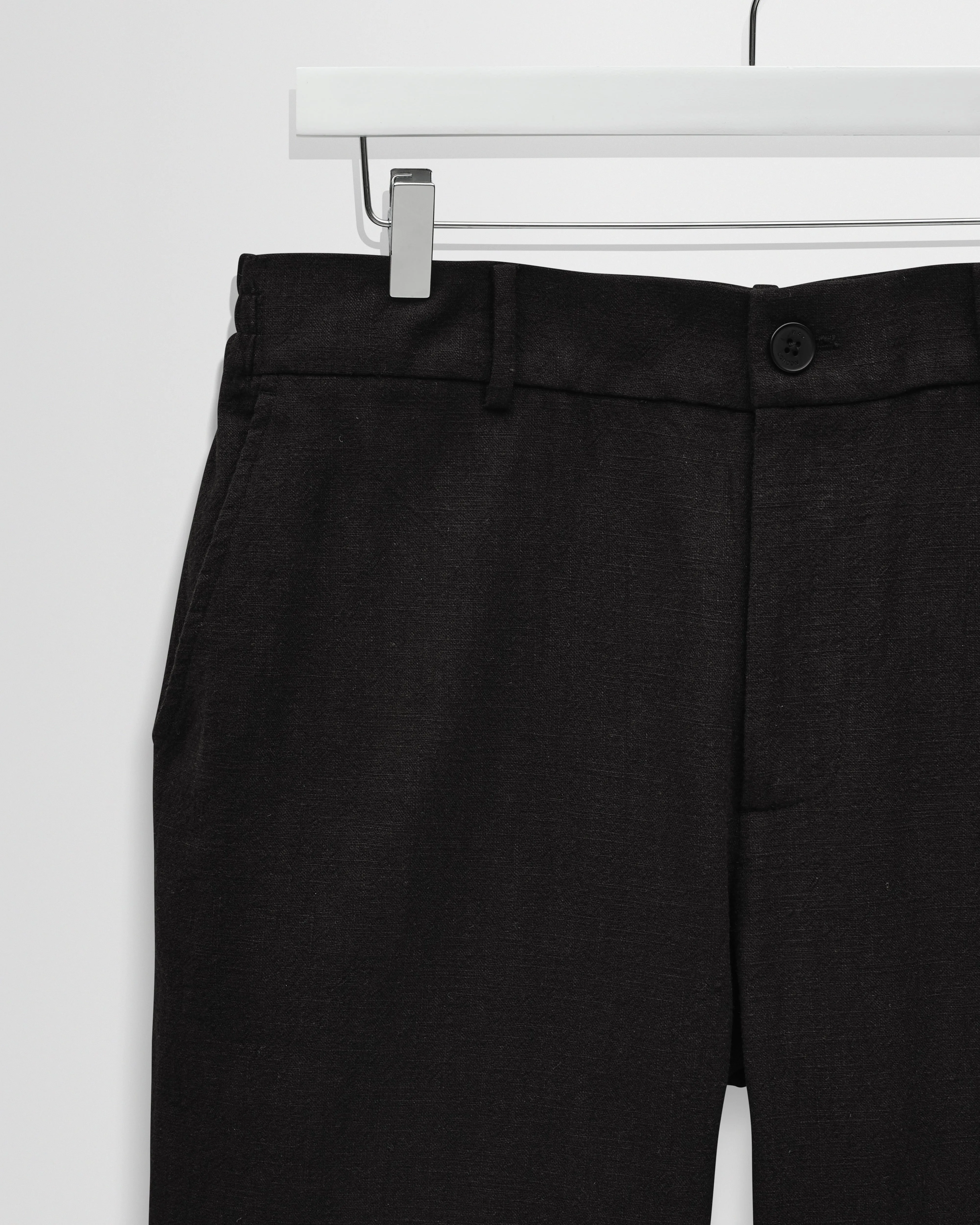 Bayham - Black Linen-Cotton Relaxed Fit Trousers sold by Wax London product image thumbnail 4