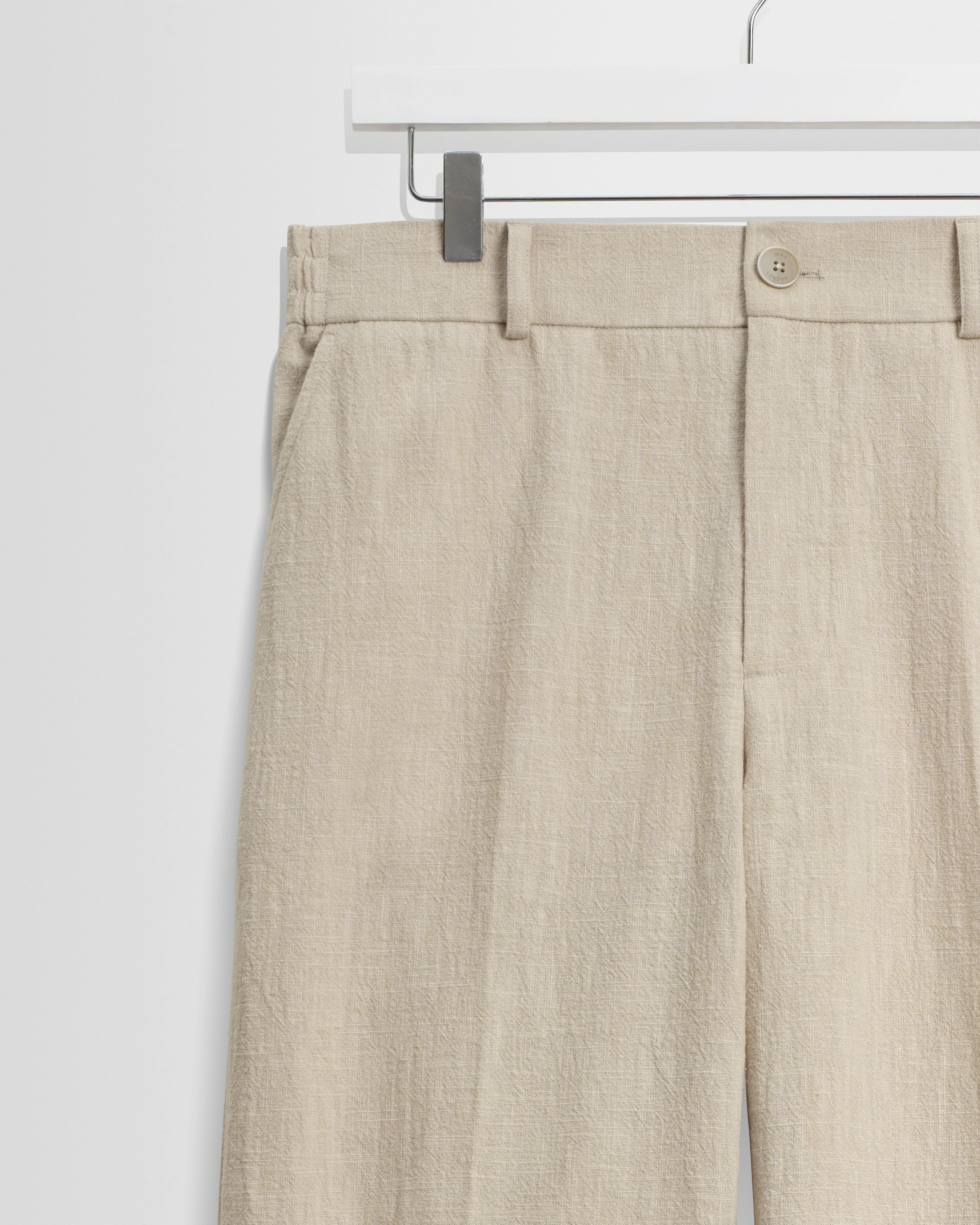 Bayham - Natural Linen-Cotton Relaxed Fit Trousers sold by Wax London product image thumbnail 2