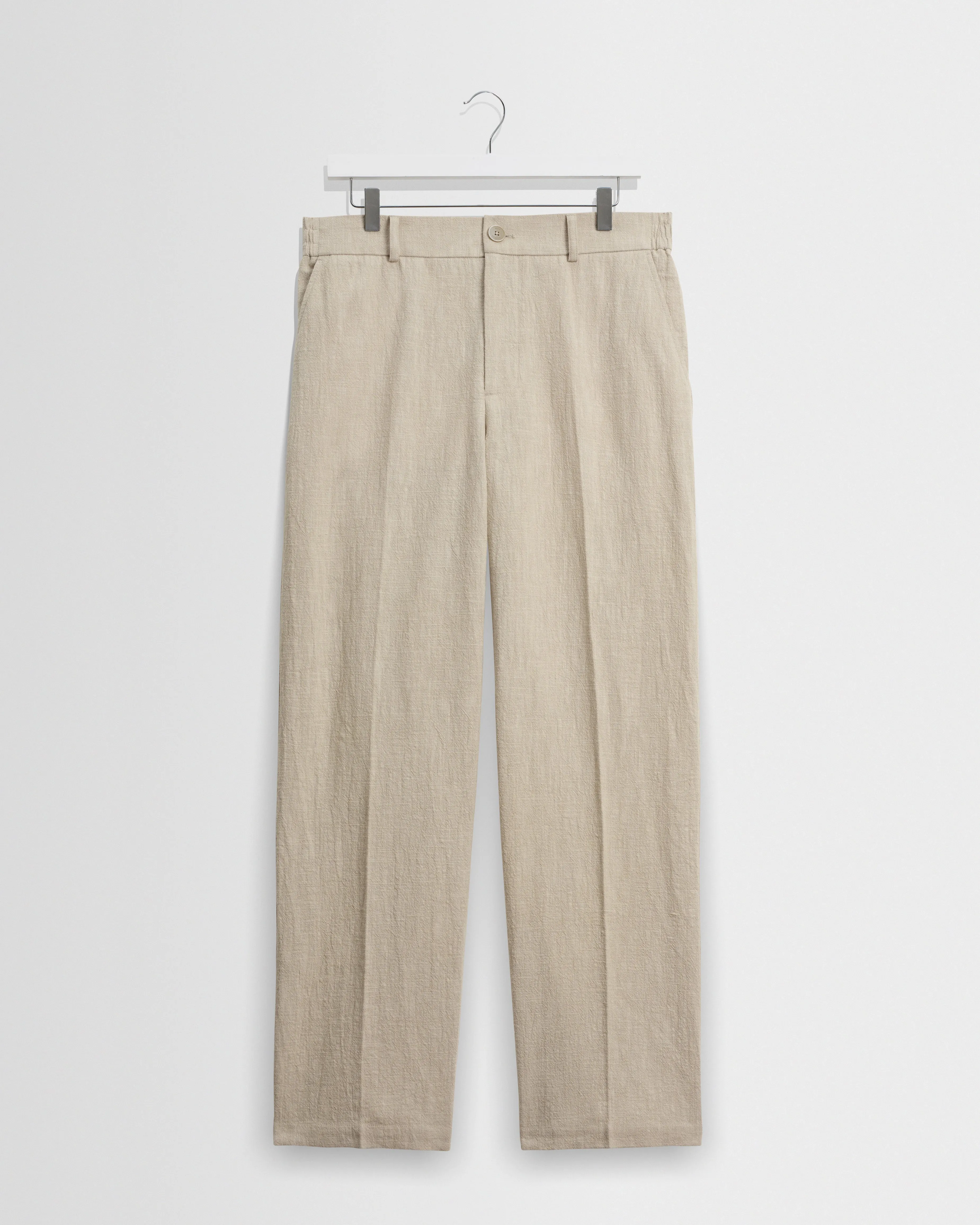 Bayham - Natural Linen-Cotton Relaxed Fit Trousers sold by Wax London