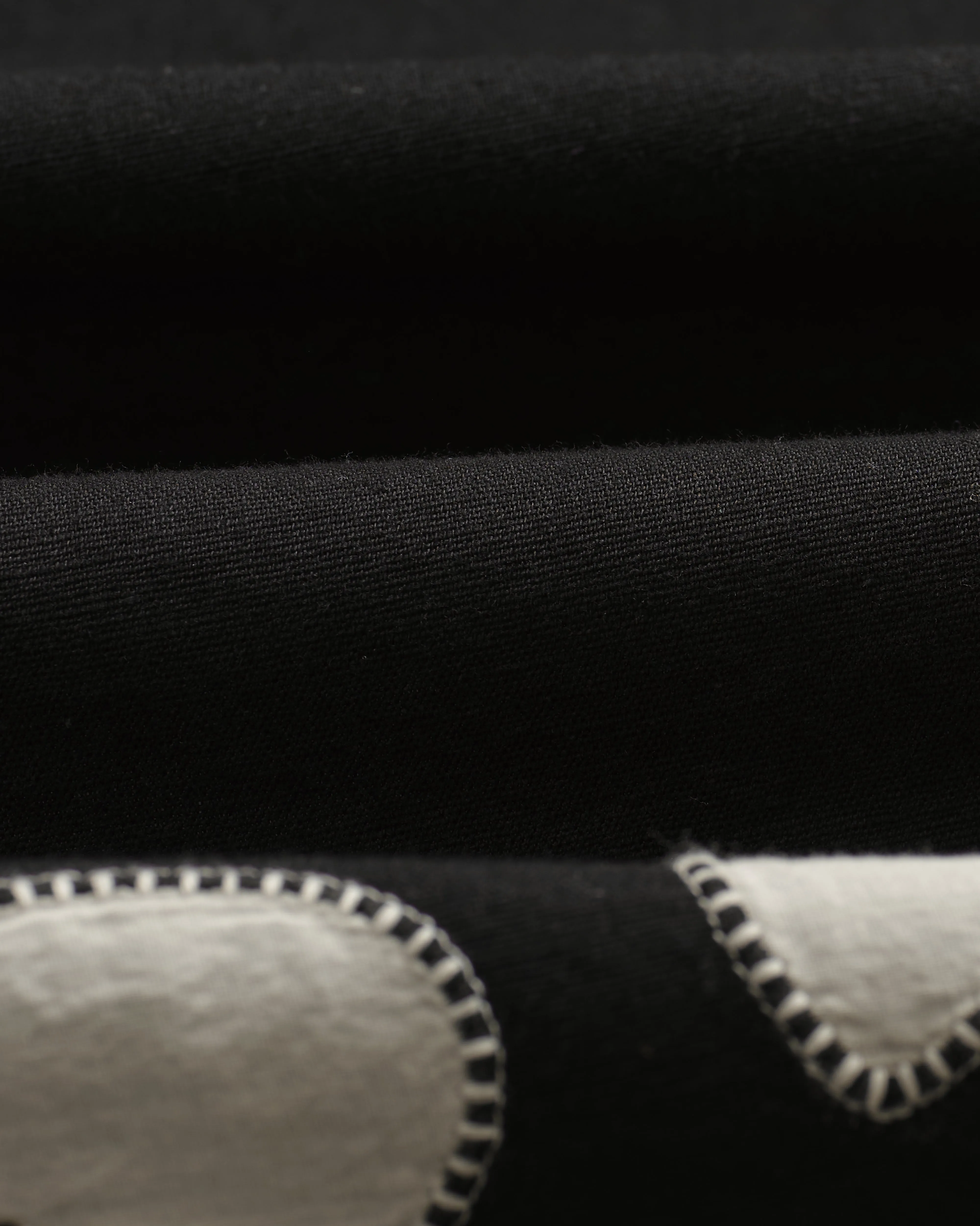 Corey - Black And Beige Abstract Applique Cotton-Linen Shirt sold by Wax London product image thumbnail 4