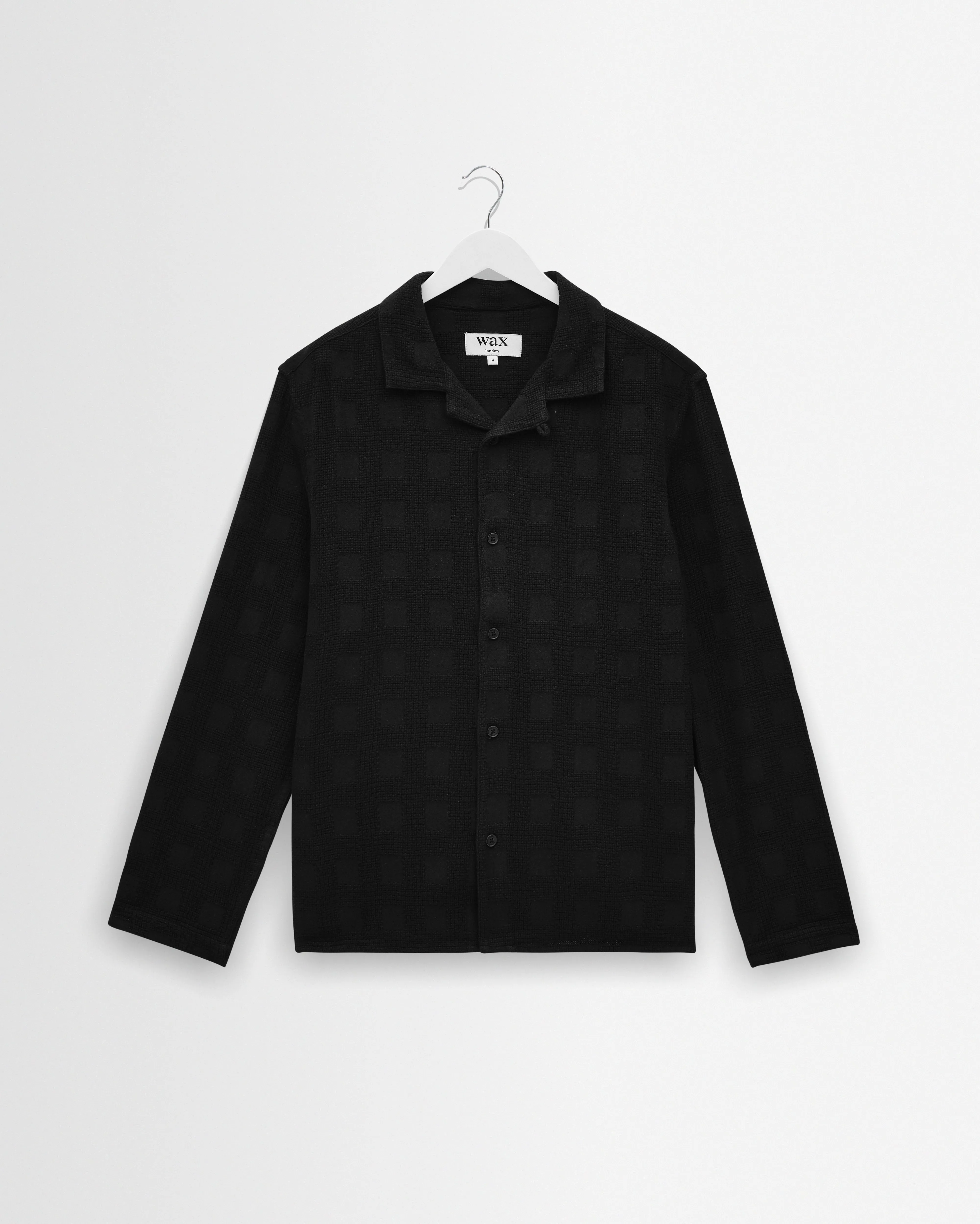 Corey - Black Dobby Check Cotton Shirt sold by Wax London