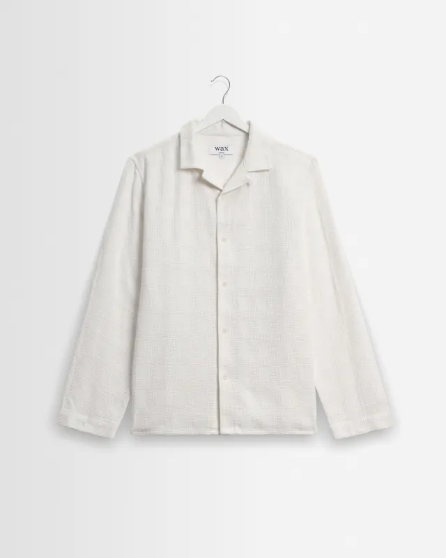 Corey - Off White Dobby Check Cotton Shirt sold by Wax London