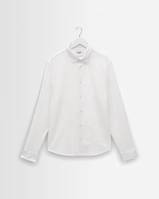 Dartford - White Dobby Stripe Organic Cotton Shirt made by Wax London