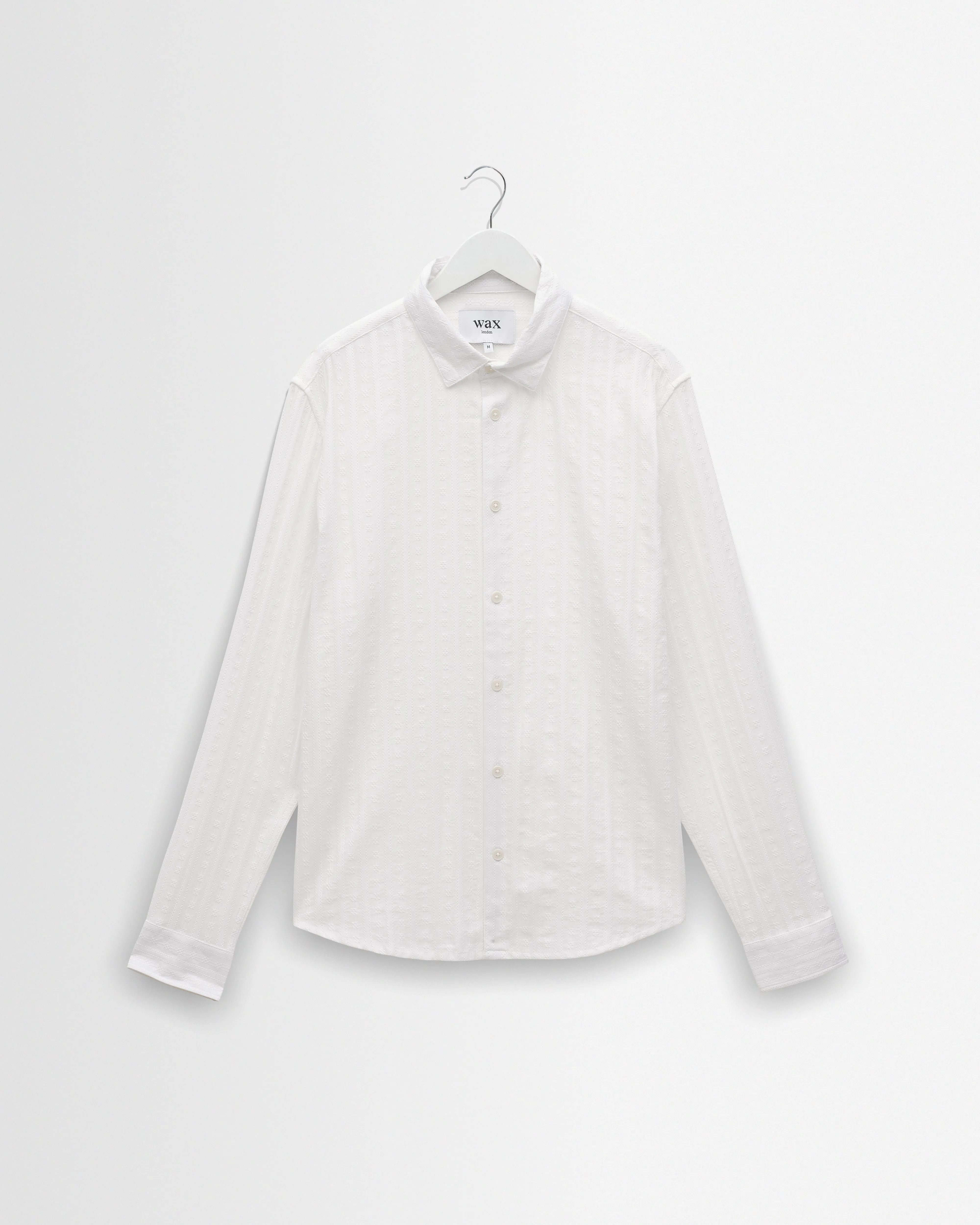 Dartford - White Dobby Stripe Organic Cotton Shirt sold by Wax London