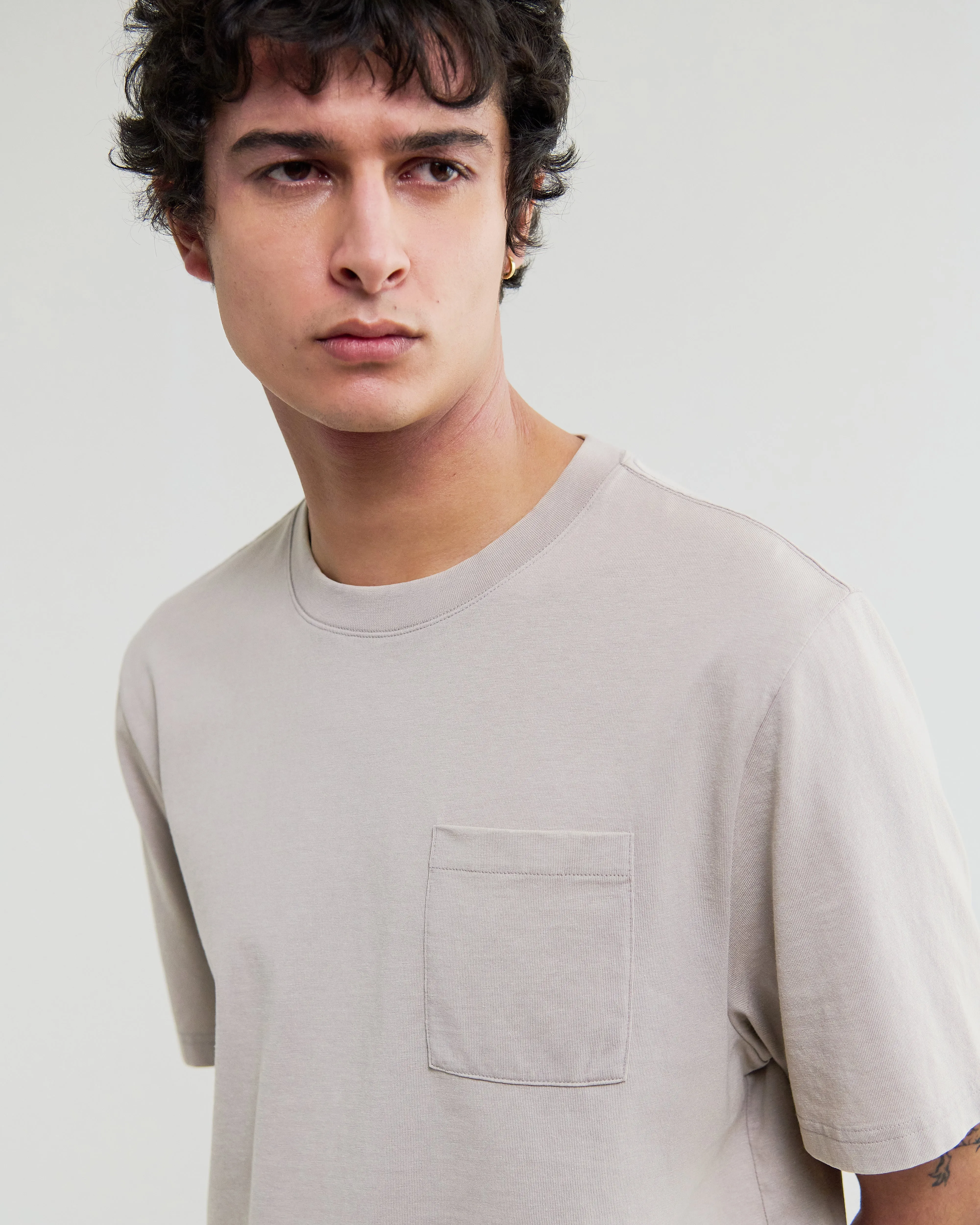 Dean - Washed Clay Compact Cotton Pocket T-Shirt sold by Wax London product image thumbnail 3