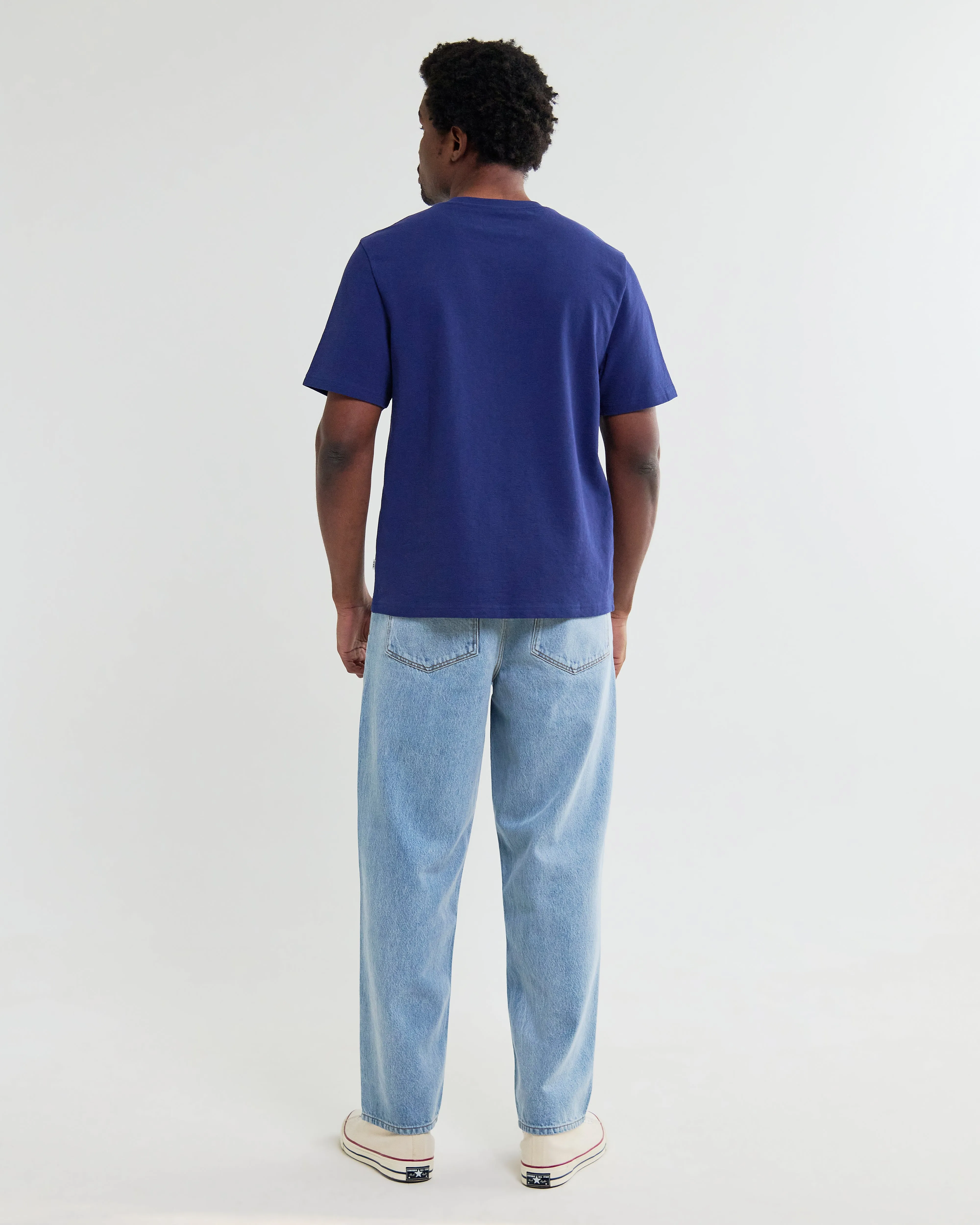 Dean - Cobalt Blue Textured Organic Cotton T-Shirt sold by Wax London product image thumbnail 5