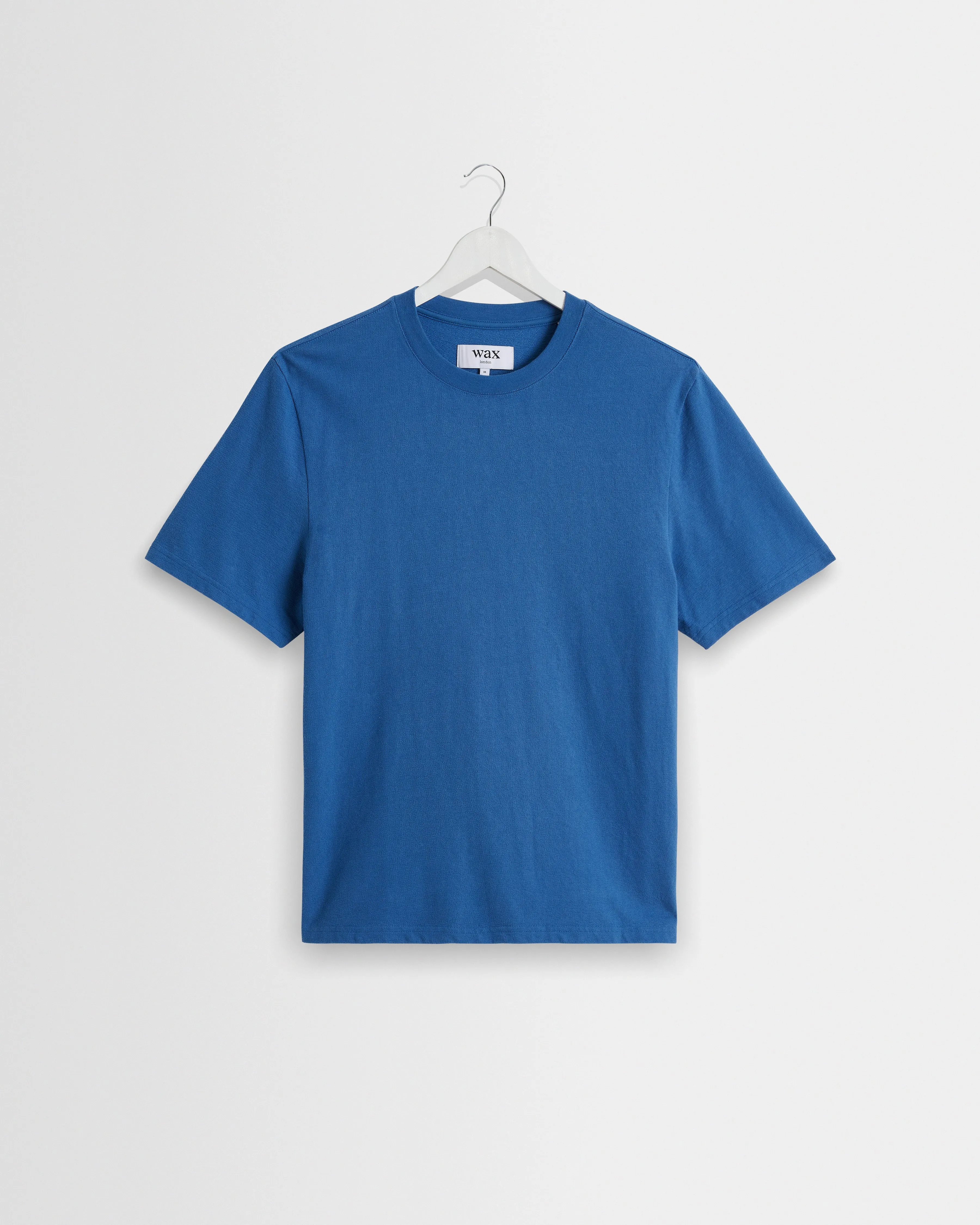 Dean - French Blue Textured Organic Cotton T-Shirt sold by Wax London
