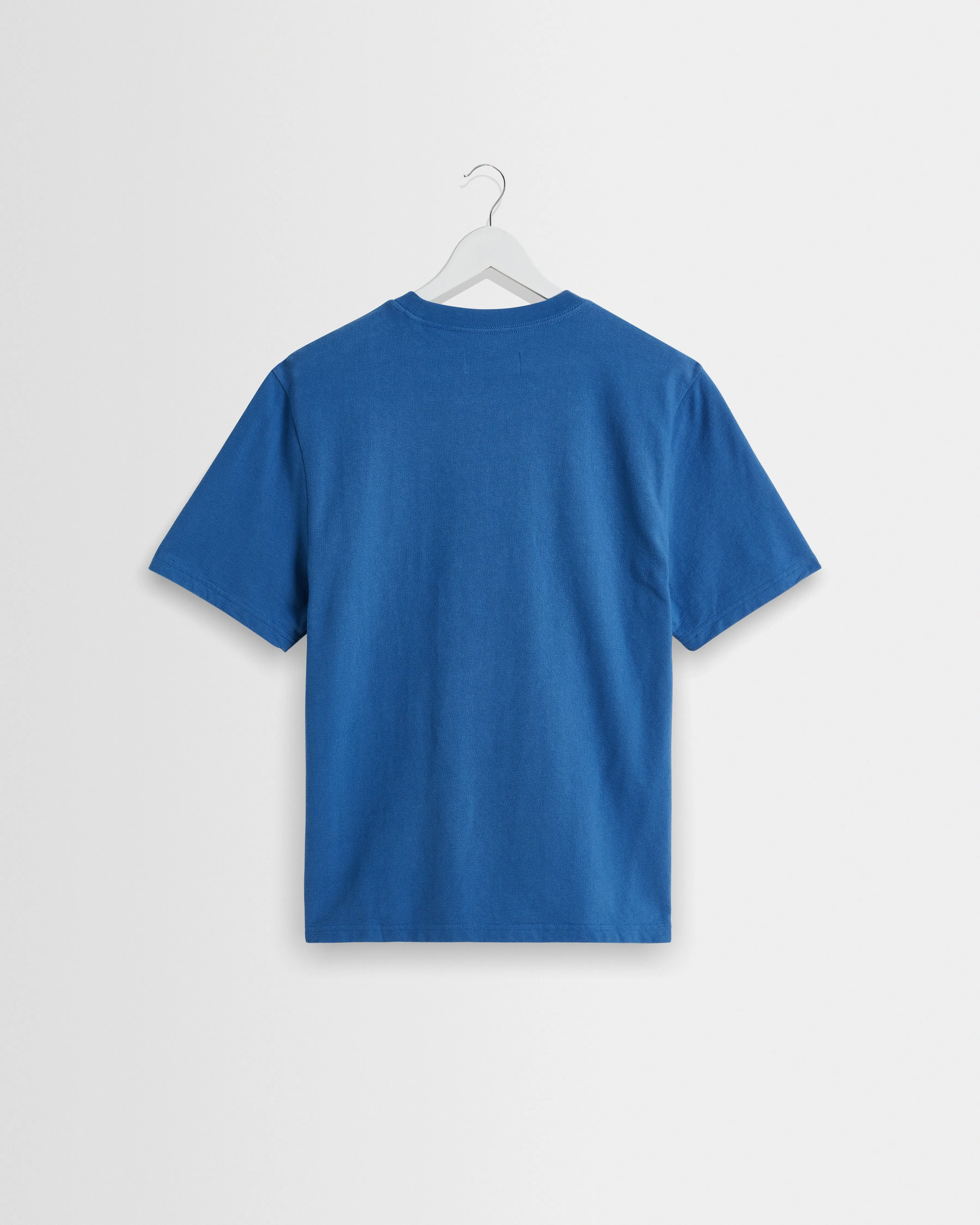 Dean - French Blue Textured Organic Cotton T-Shirt sold by Wax London product image thumbnail 3