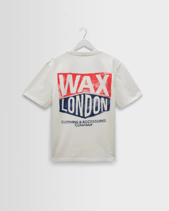 Dean - Off White Painted Badge T-Shirt made by Wax London