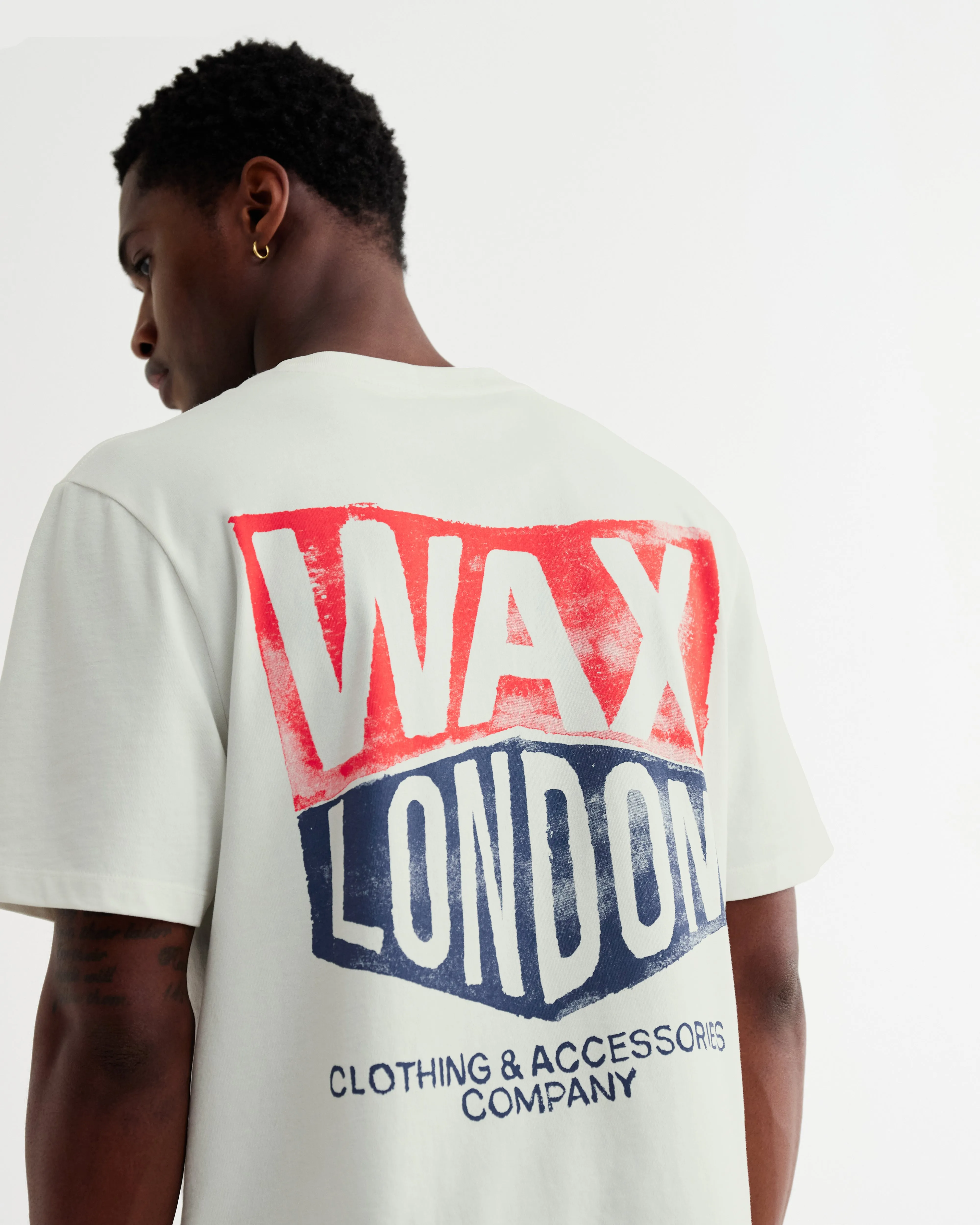 Dean - Off White Painted Badge T-Shirt sold by Wax London product image thumbnail 2