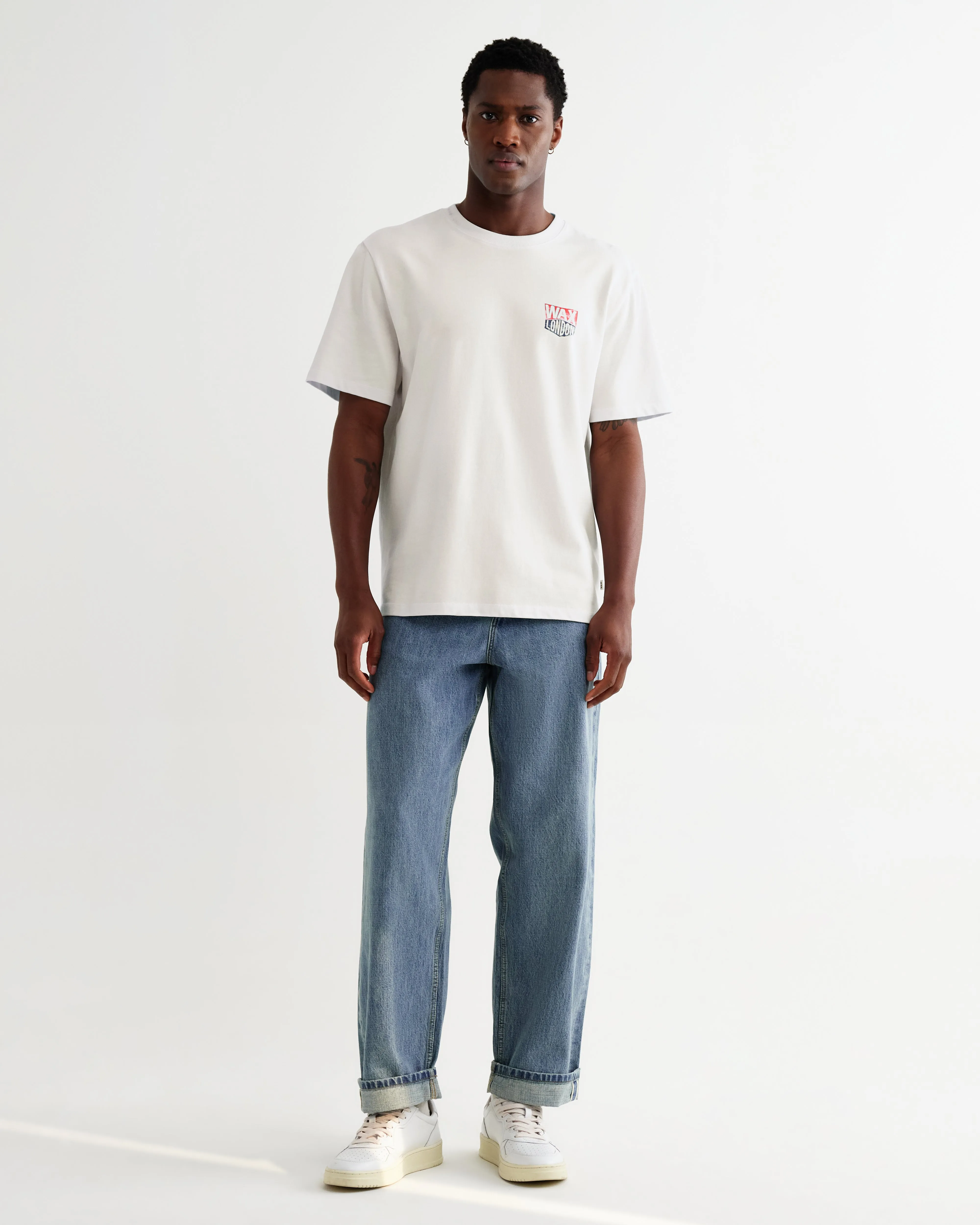 Dean - Off White Painted Badge T-Shirt sold by Wax London product image thumbnail 4