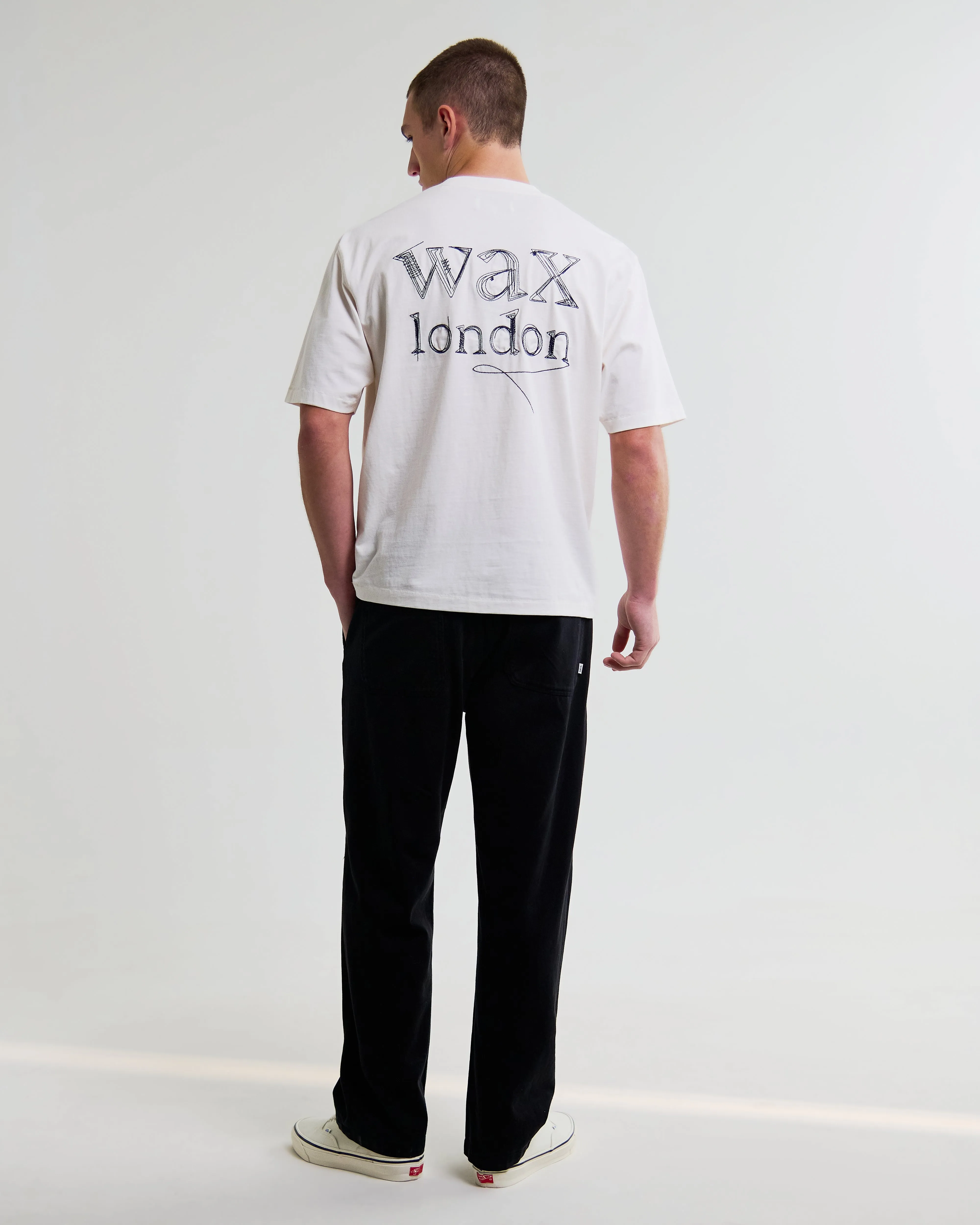 Dean - Off White Scribble Text T-Shirt sold by Wax London product image thumbnail 4