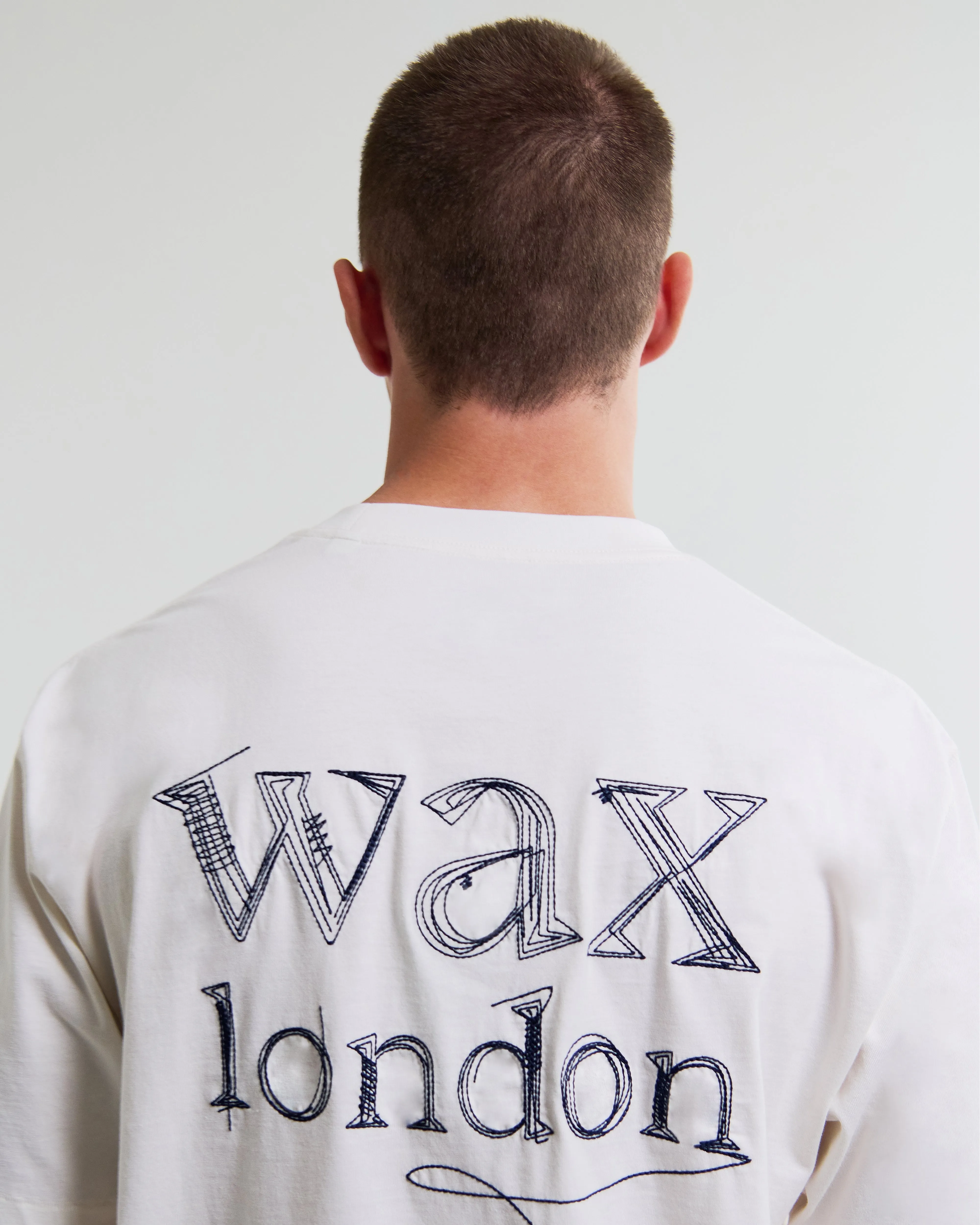 Dean - Off White Scribble Text T-Shirt sold by Wax London product image thumbnail 2