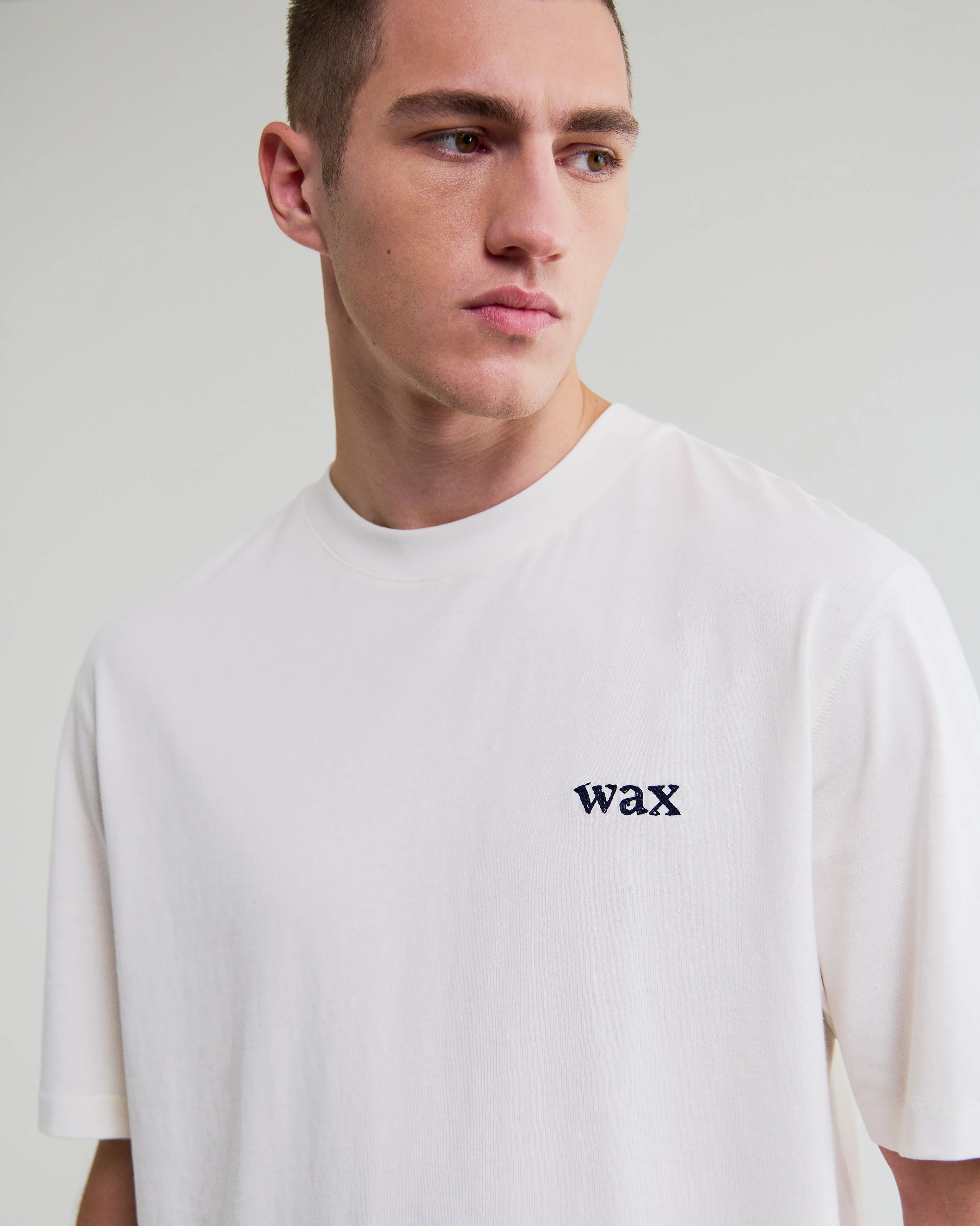 Dean - Off White Scribble Text T-Shirt sold by Wax London product image thumbnail 3