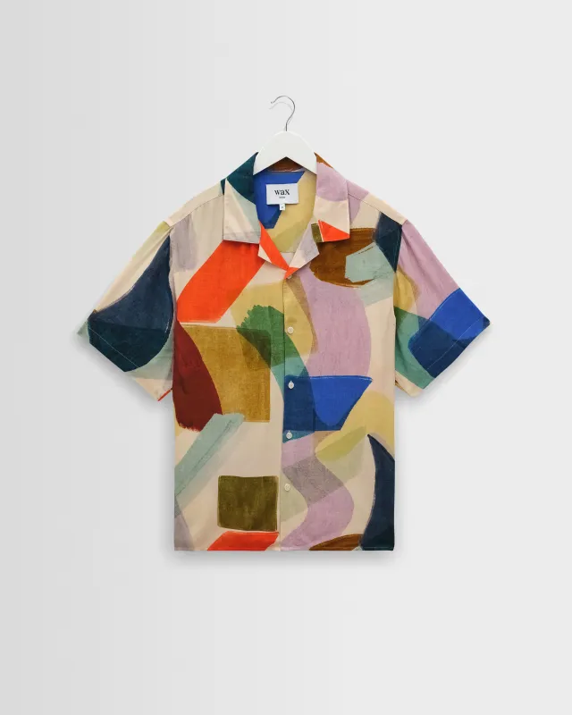Didcot - Multicolour Painted Shapes Short-Sleeve Shirt made by Wax London