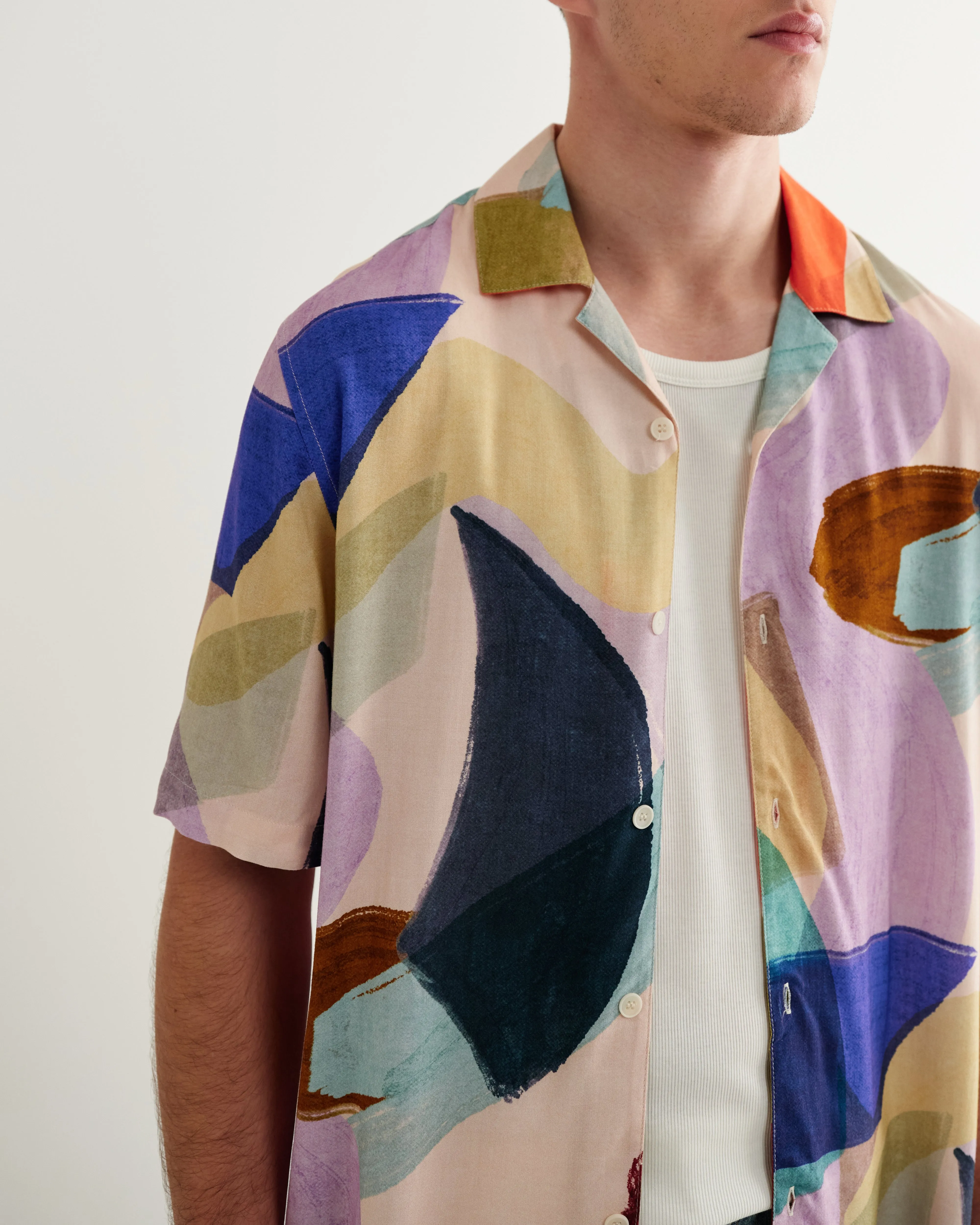 Didcot - Multicolour Painted Shapes Short-Sleeve Shirt sold by Wax London product image thumbnail 2