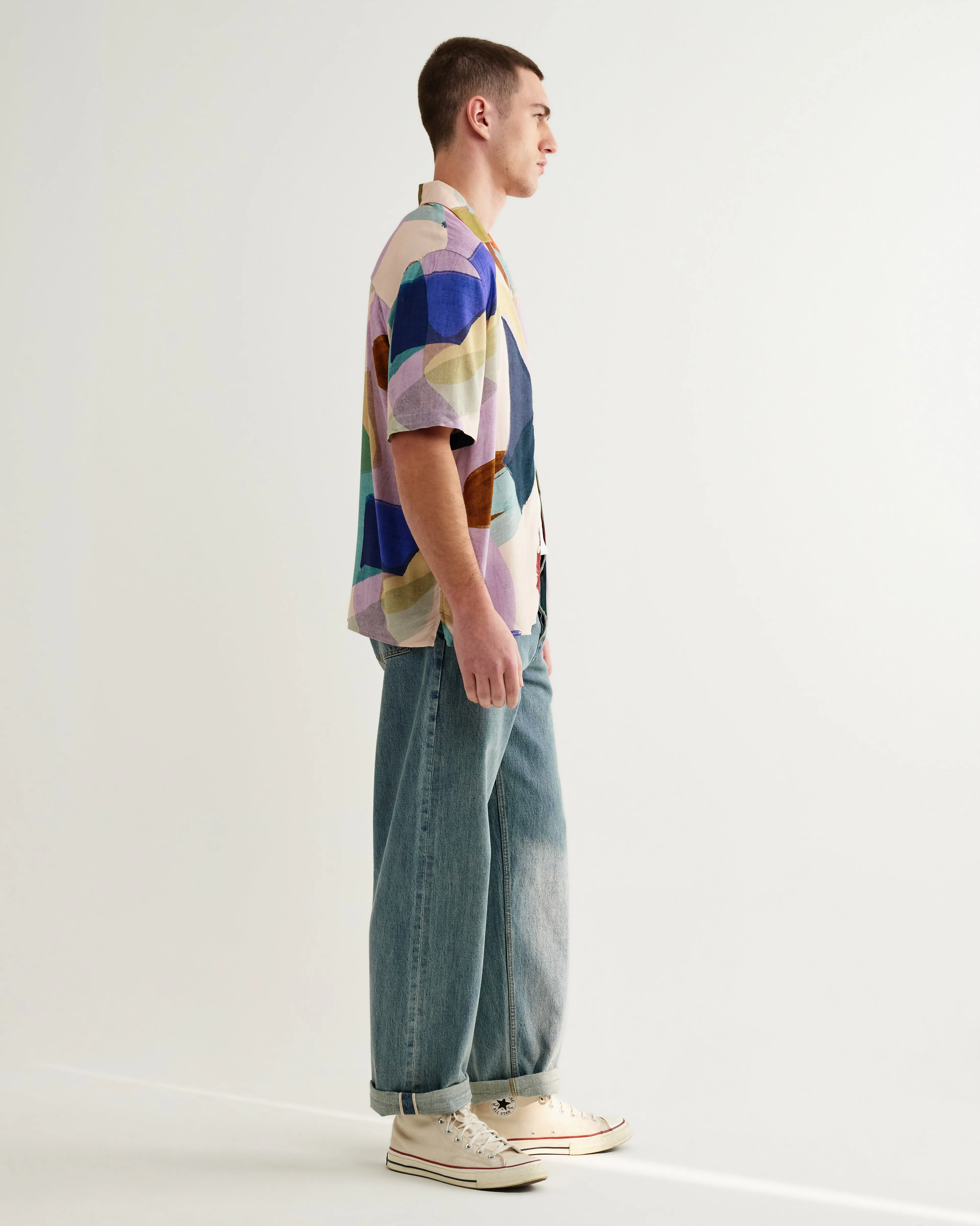 Didcot - Multicolour Painted Shapes Short-Sleeve Shirt sold by Wax London product image thumbnail 4