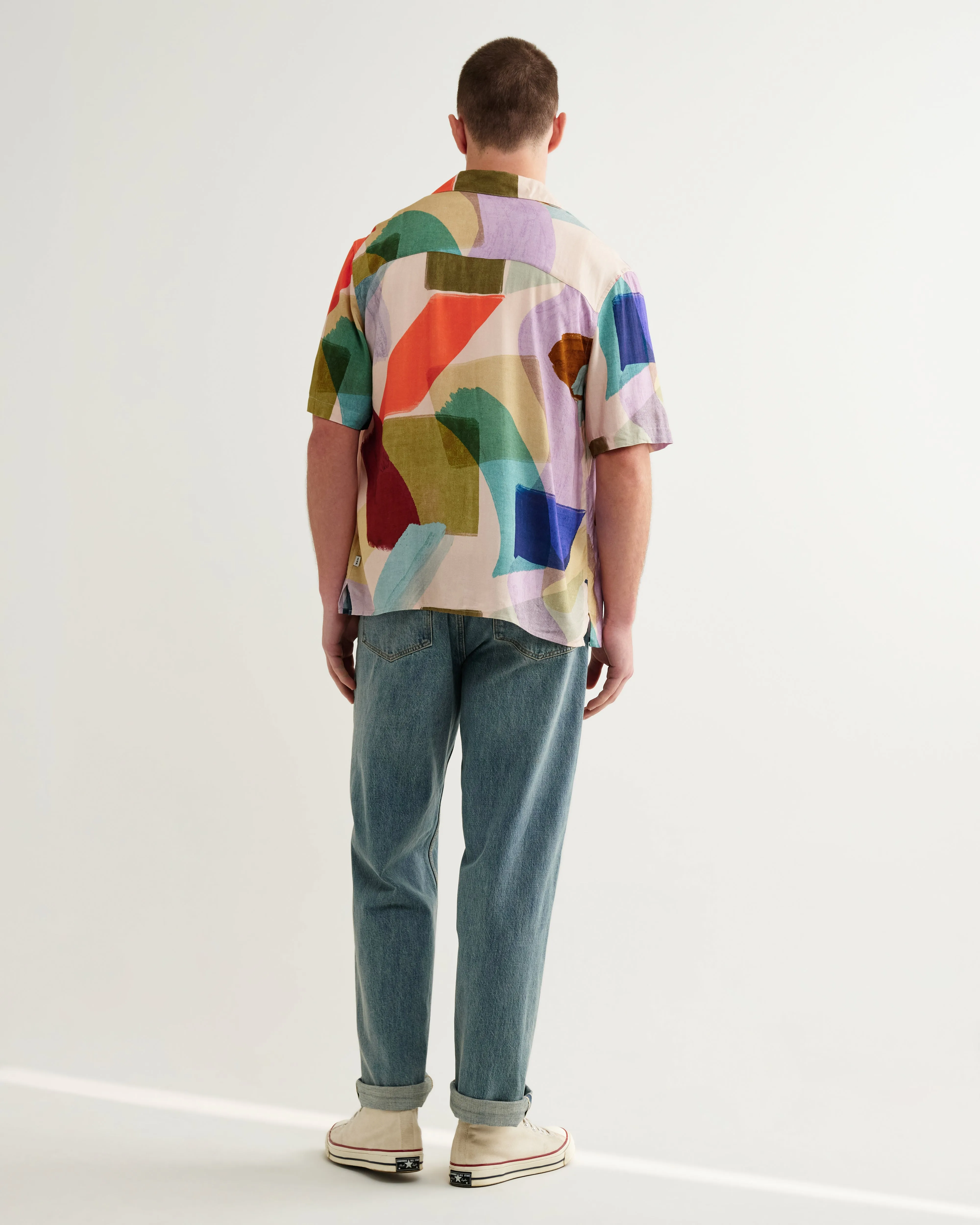 Didcot - Multicolour Painted Shapes Short-Sleeve Shirt sold by Wax London product image thumbnail 5