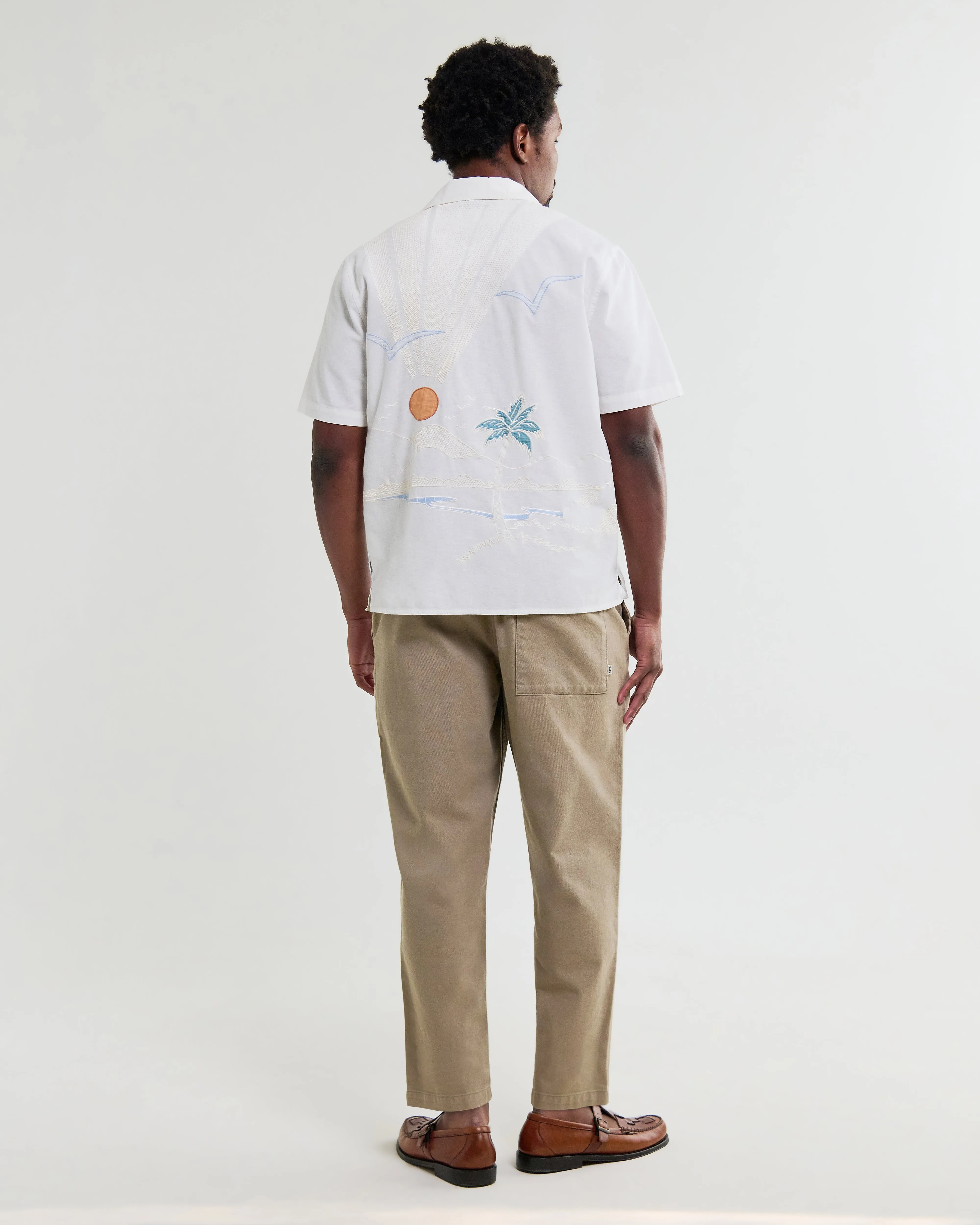 Didcot - Ecru Summer Applique Short-Sleeve Shirt sold by Wax London product image thumbnail 2