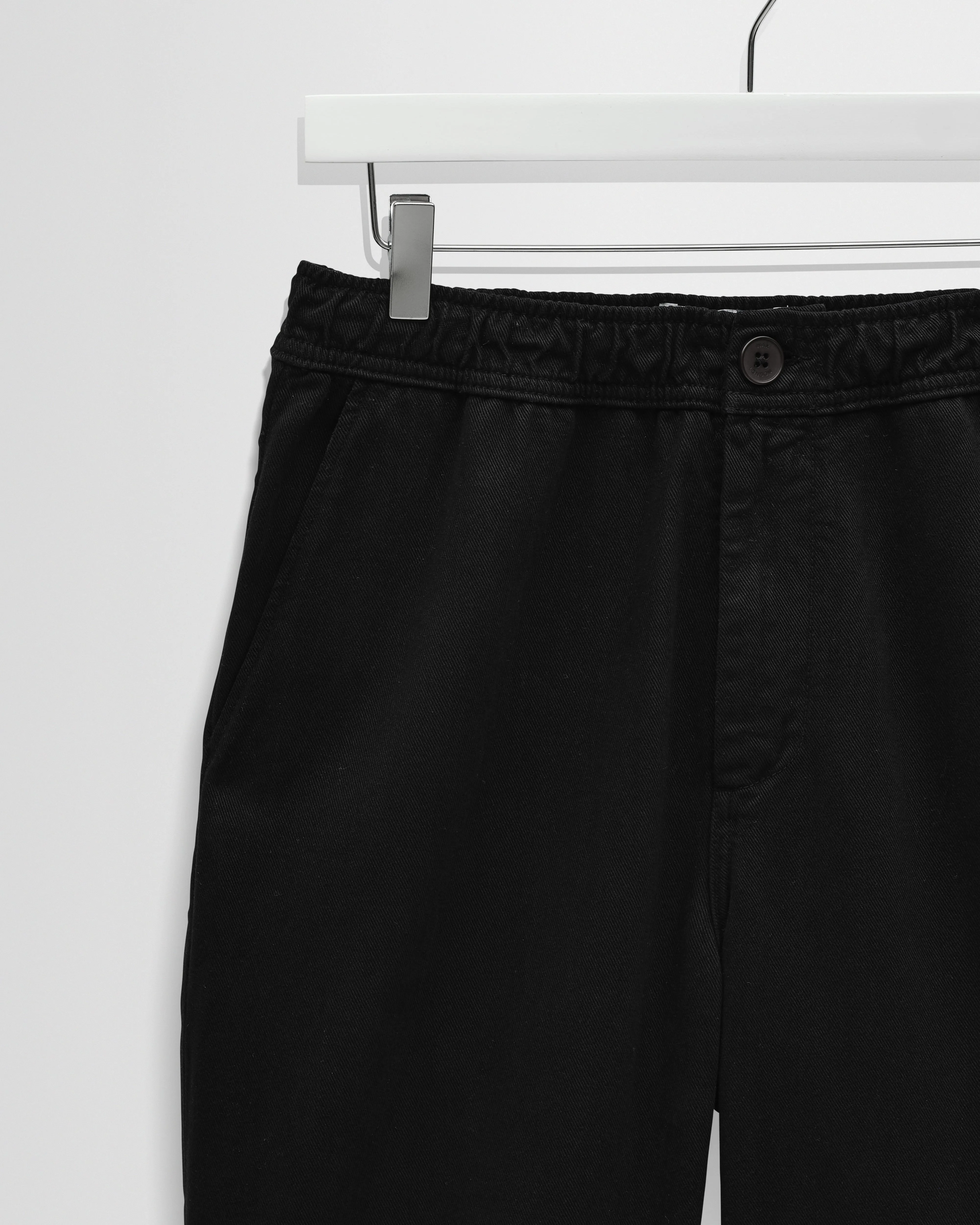 Hyde - Black Organic Cotton Twill Straight Fit Trousers sold by Wax London product image thumbnail 5