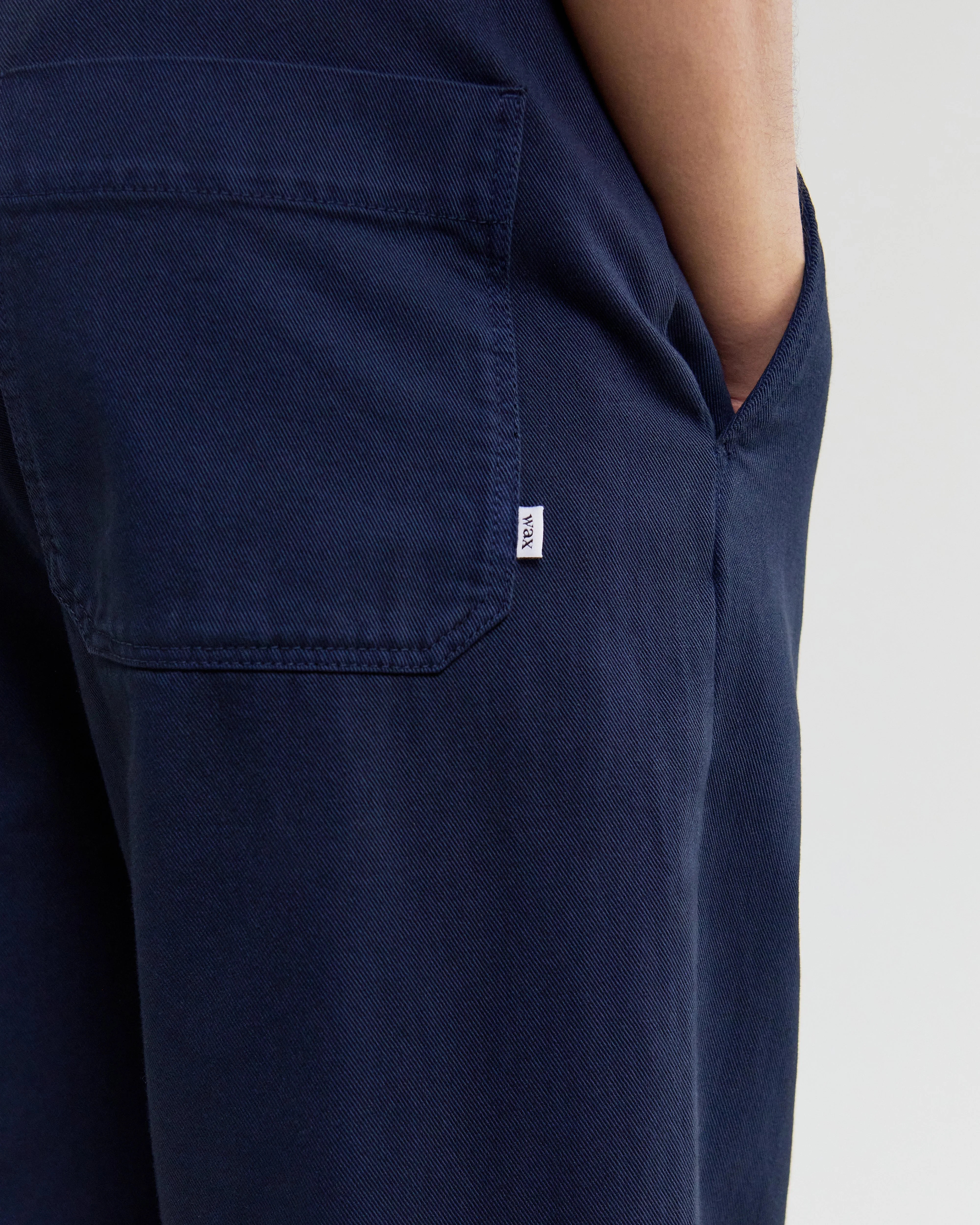 Hyde - Navy Organic Cotton Twill Straight Fit Trousers sold by Wax London product image thumbnail 3