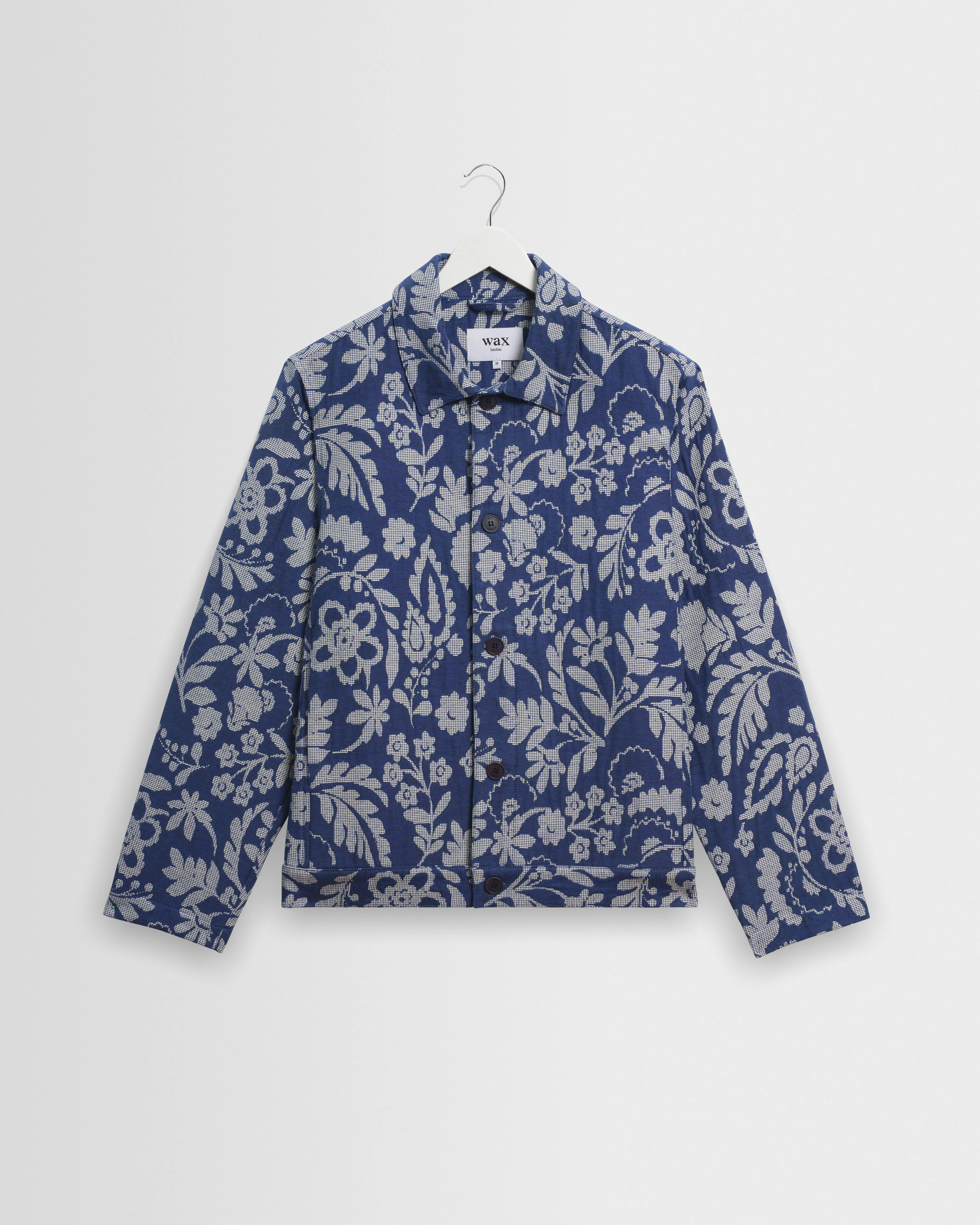 Iggy - Blue And Ecru Floral Jacquard Jacket sold by Wax London