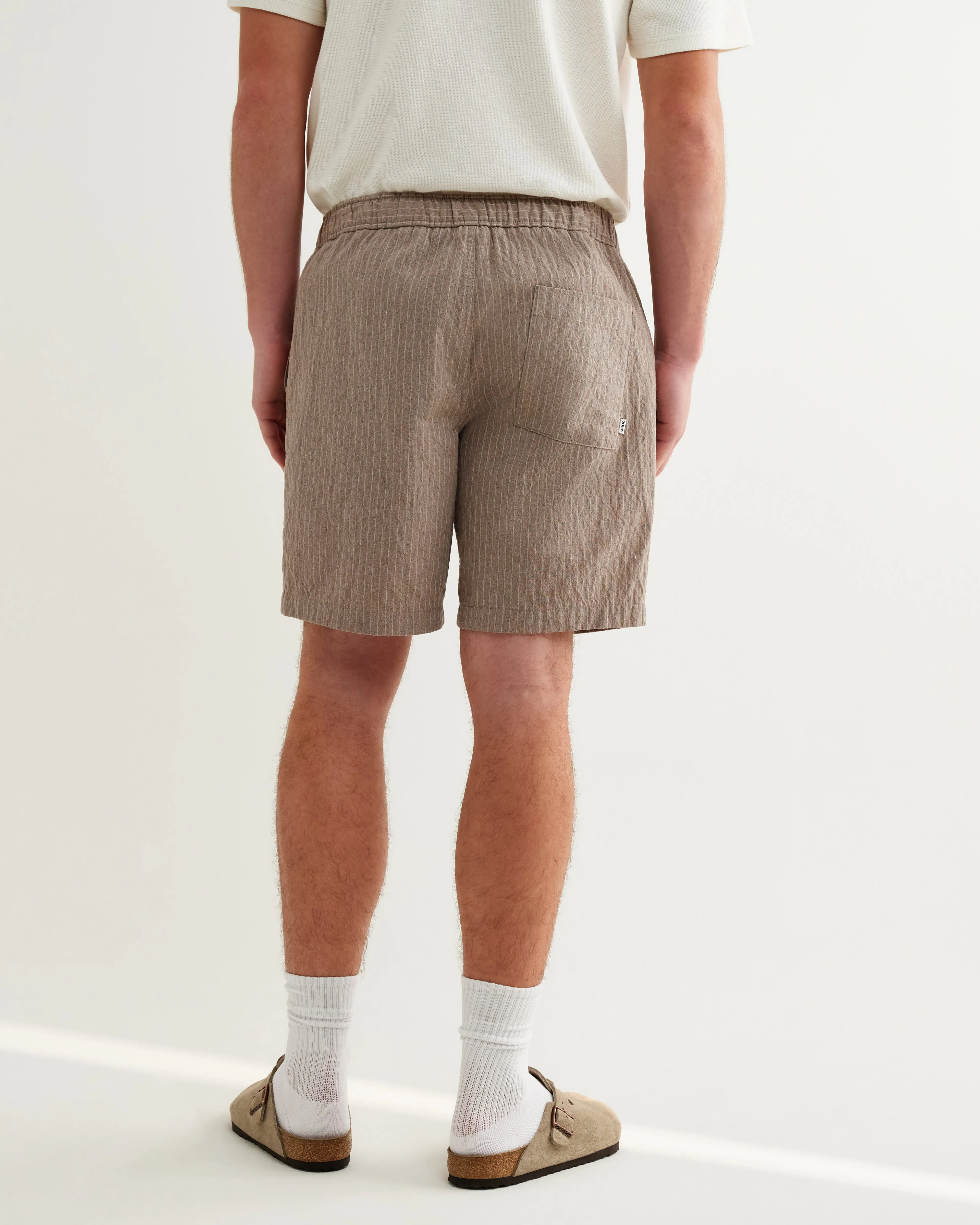Kurt - Natural Chalk Stripe Shorts sold by Wax London product image thumbnail 4