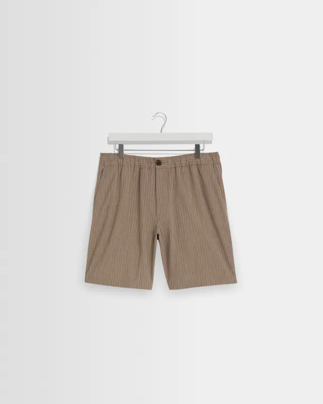 Kurt - Natural Chalk Stripe Shorts sold by Wax London