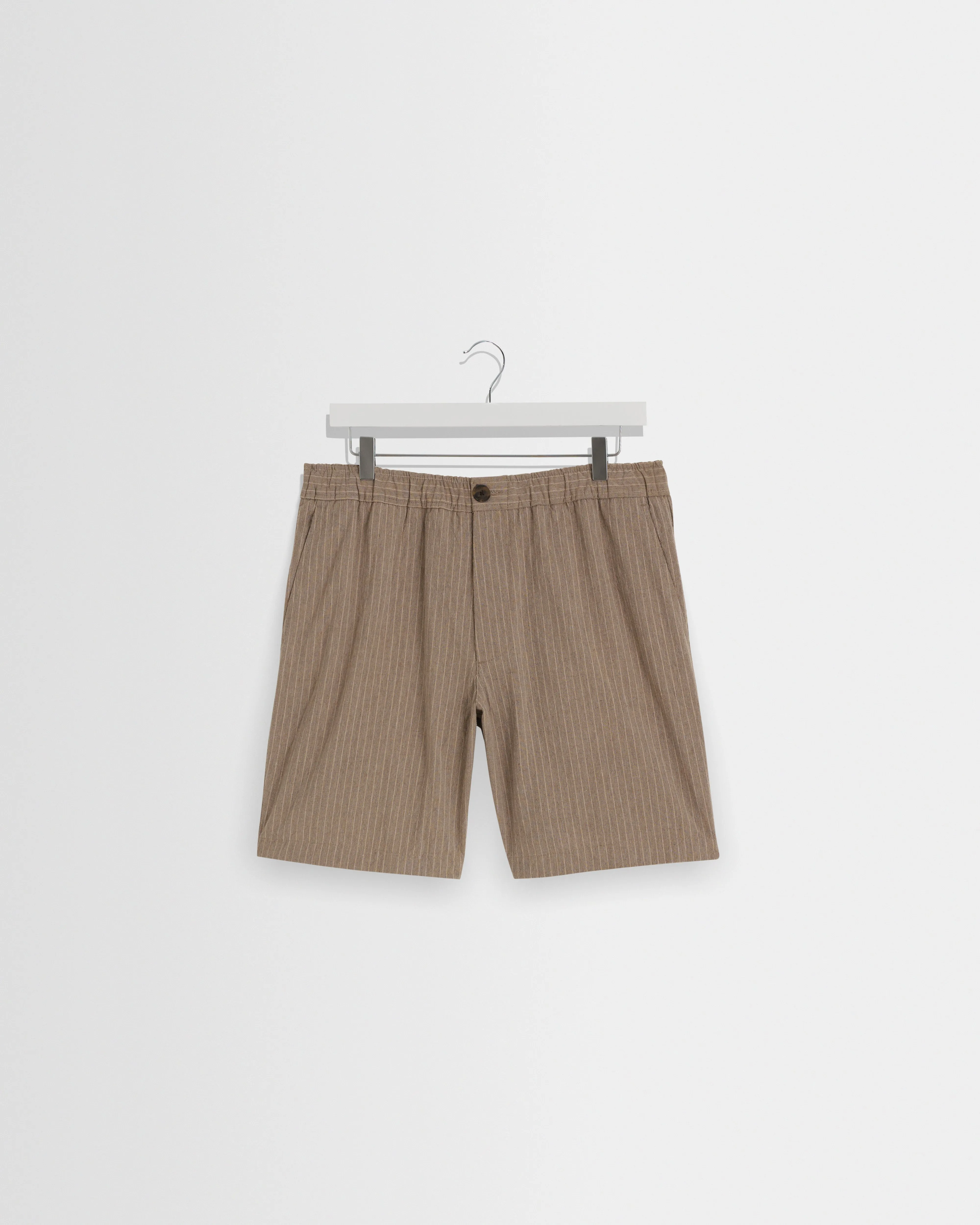 Kurt - Natural Chalk Stripe Shorts sold by Wax London