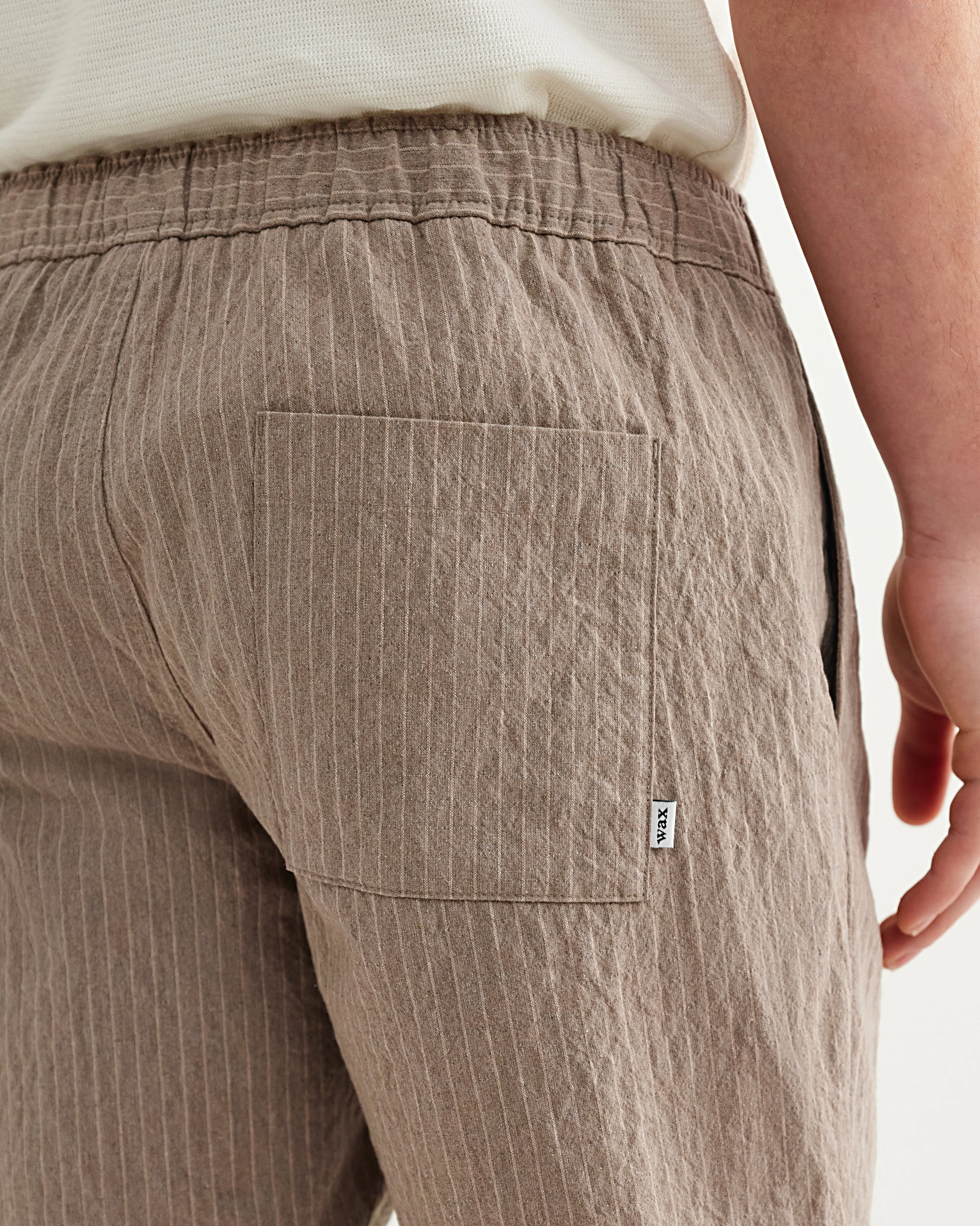 Kurt - Natural Chalk Stripe Shorts sold by Wax London product image thumbnail 5