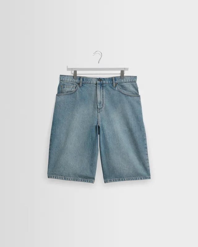 Luca - Vintage Blue Organic Cotton Denim Shorts made by Wax London