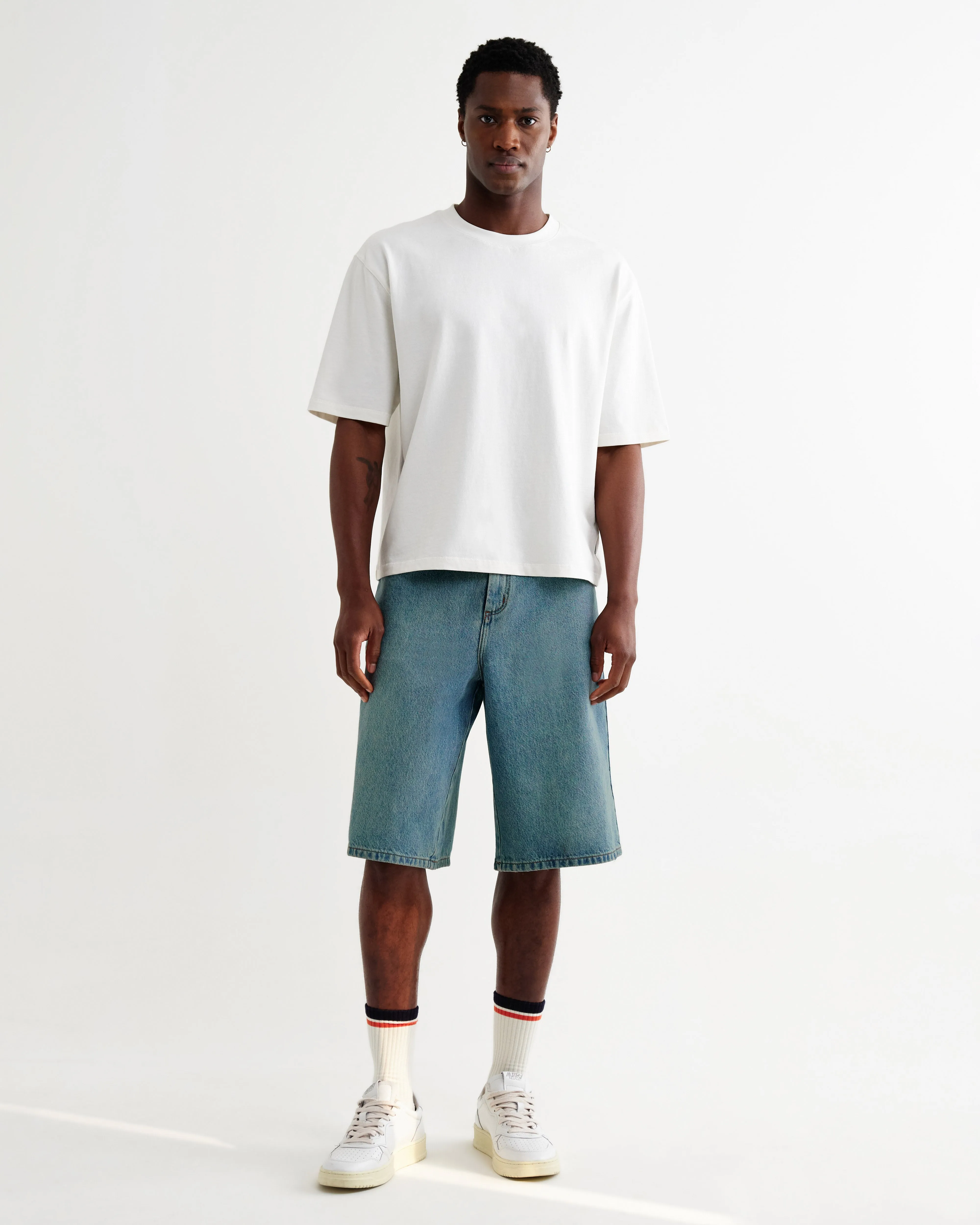 Luca - Vintage Blue Organic Cotton Denim Shorts sold by Wax London product image thumbnail 2