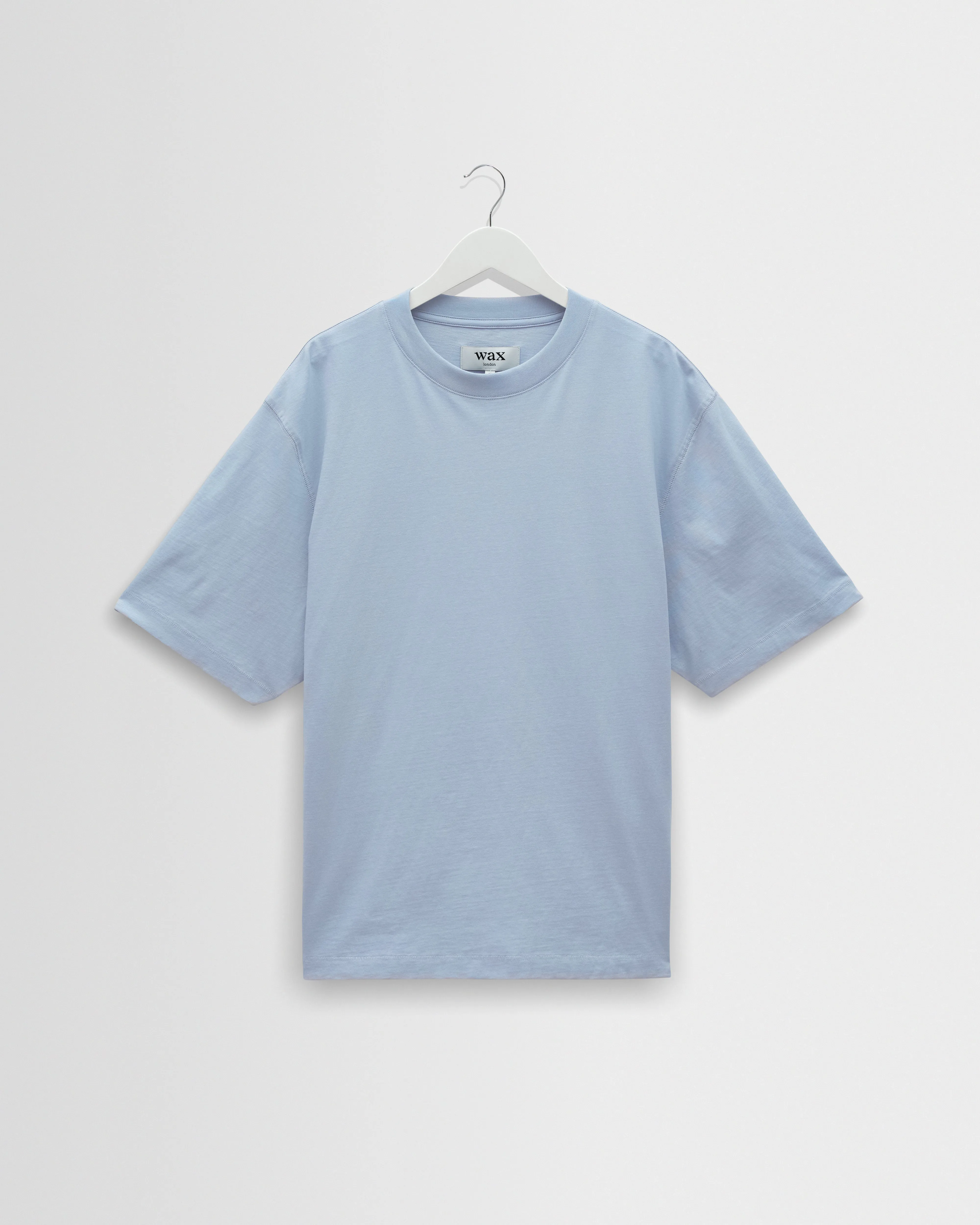 Milton - Light Blue Organic Compact Cotton T-Shirt sold by Wax London