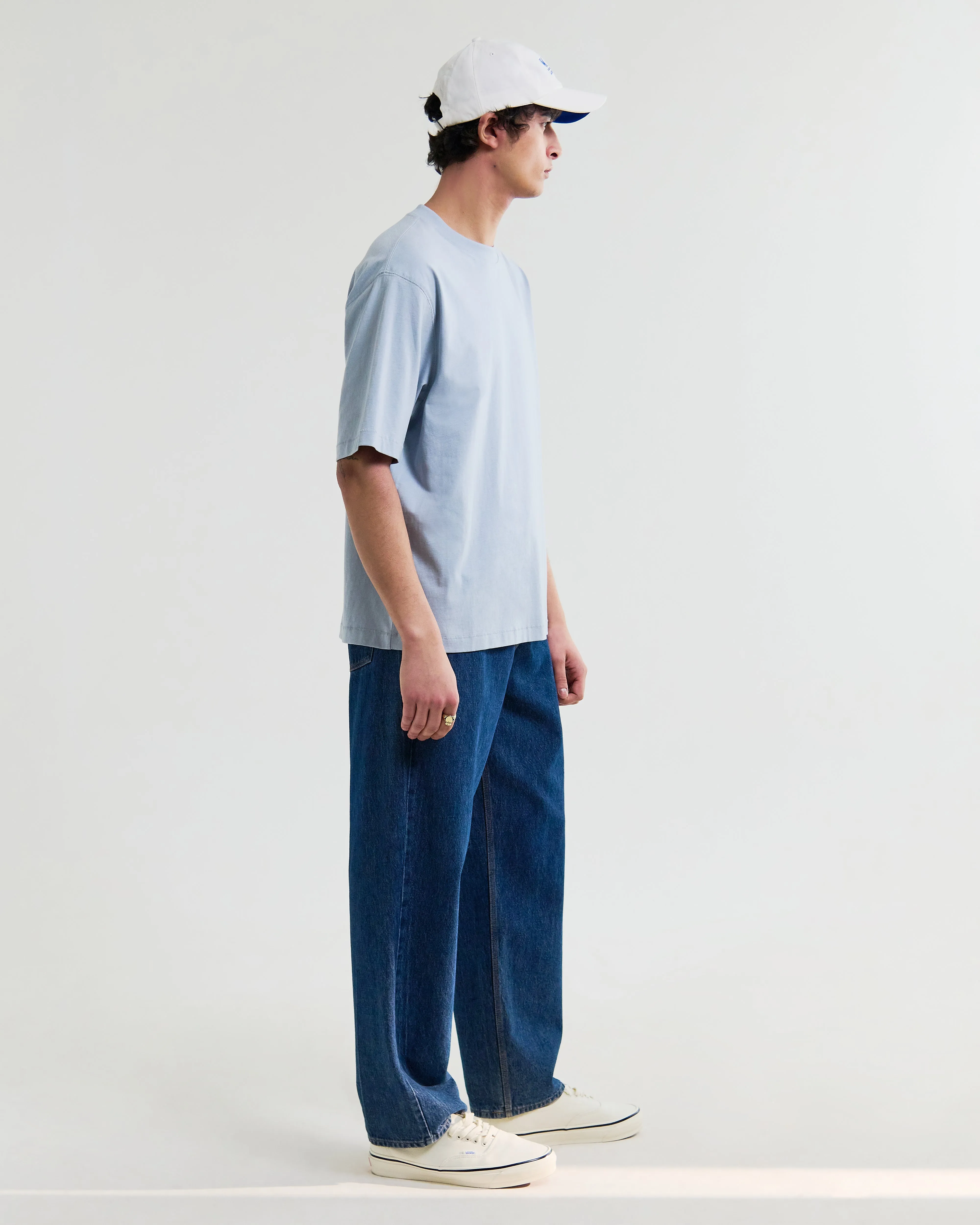 Milton - Light Blue Organic Compact Cotton T-Shirt sold by Wax London product image thumbnail 5