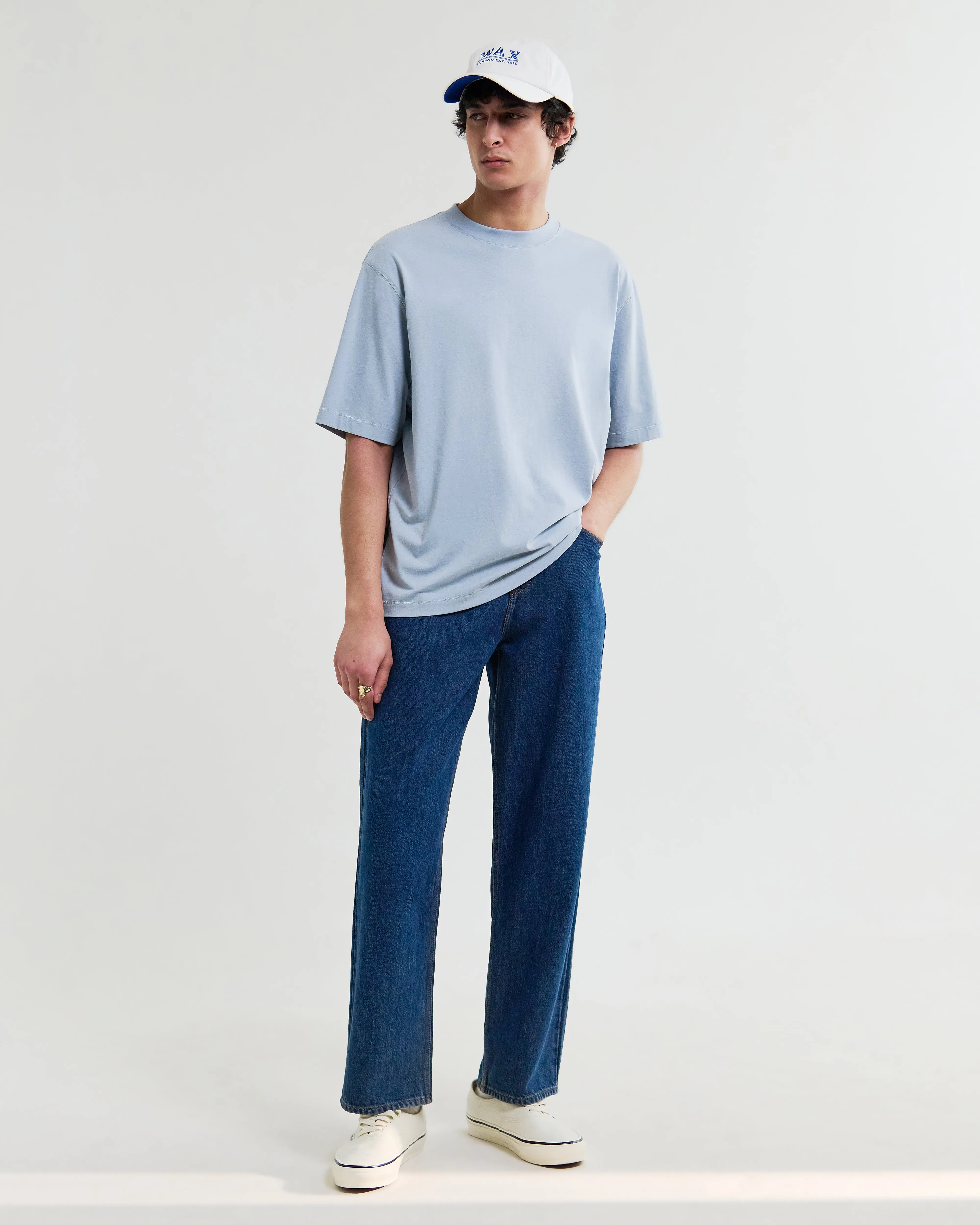 Milton - Light Blue Organic Compact Cotton T-Shirt sold by Wax London product image thumbnail 4
