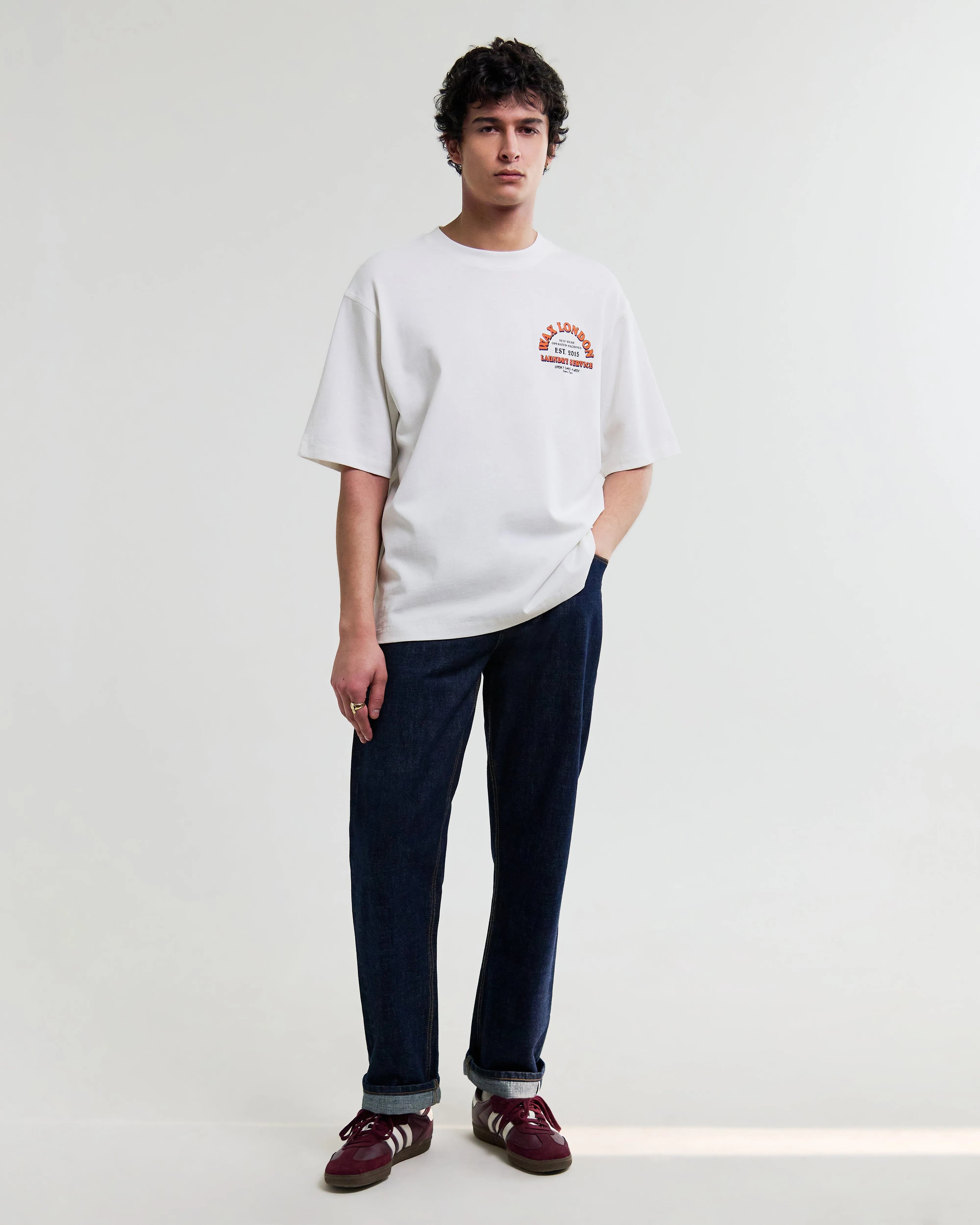 Milton - Off White Organic Cotton Laundry Graphic T-Shirt sold by Wax London product image thumbnail 5