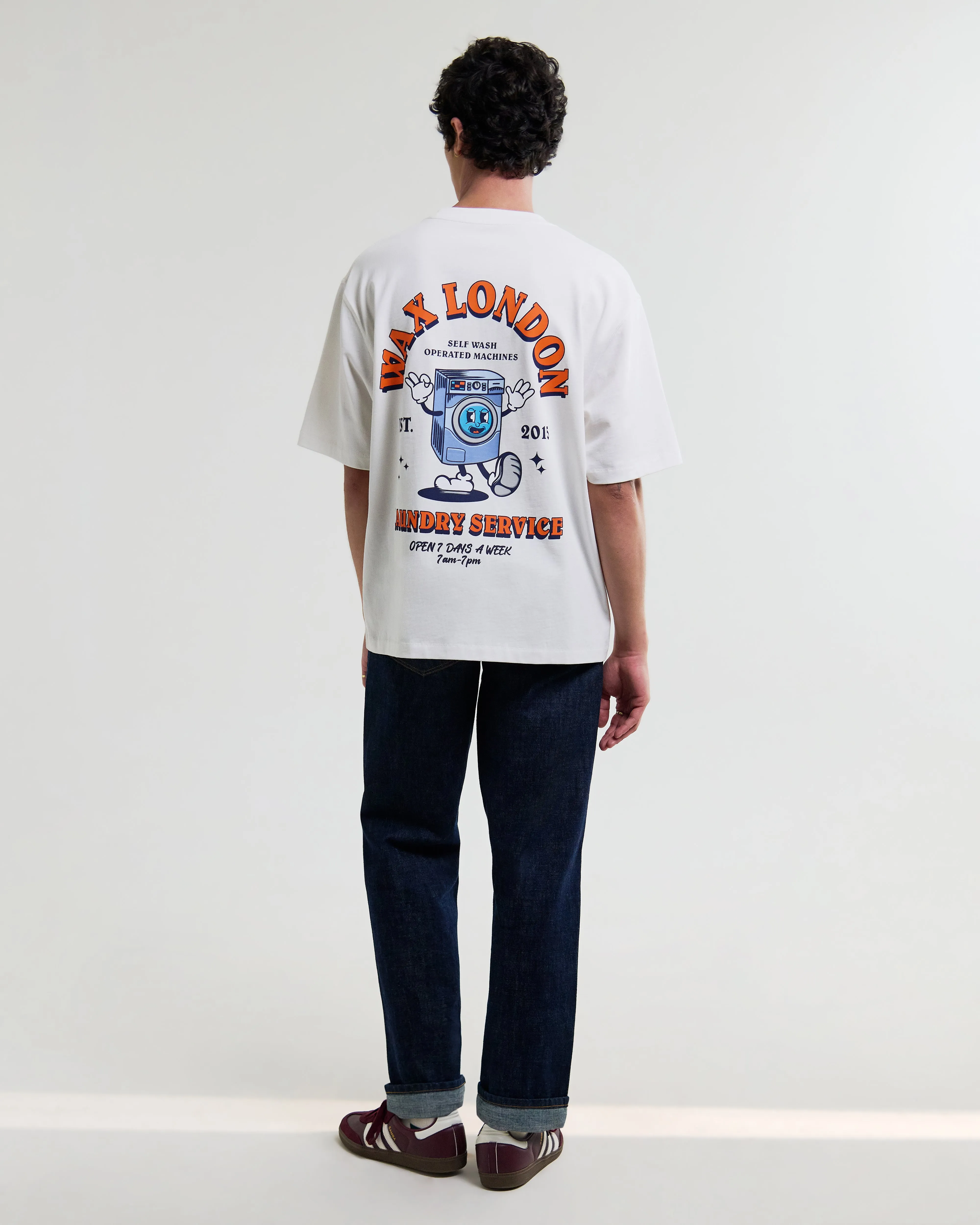 Milton - Off White Organic Cotton Laundry Graphic T-Shirt sold by Wax London product image thumbnail 2